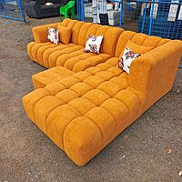 Mustard Yellow L seat 6 seater bubble design