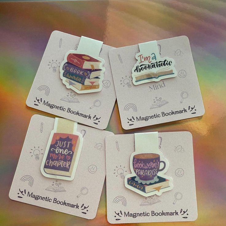 Magnetic Bookmarks – Cute Reading Quotes (Set of 4)