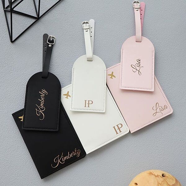 Faux Leather Luggage Tags – Assorted Colors
