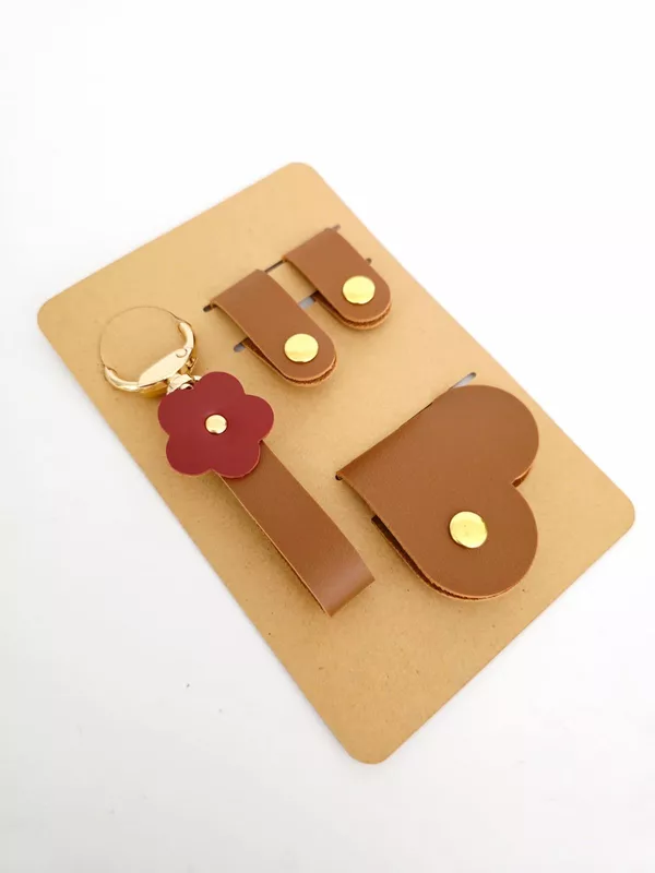 Leather Keychain Set