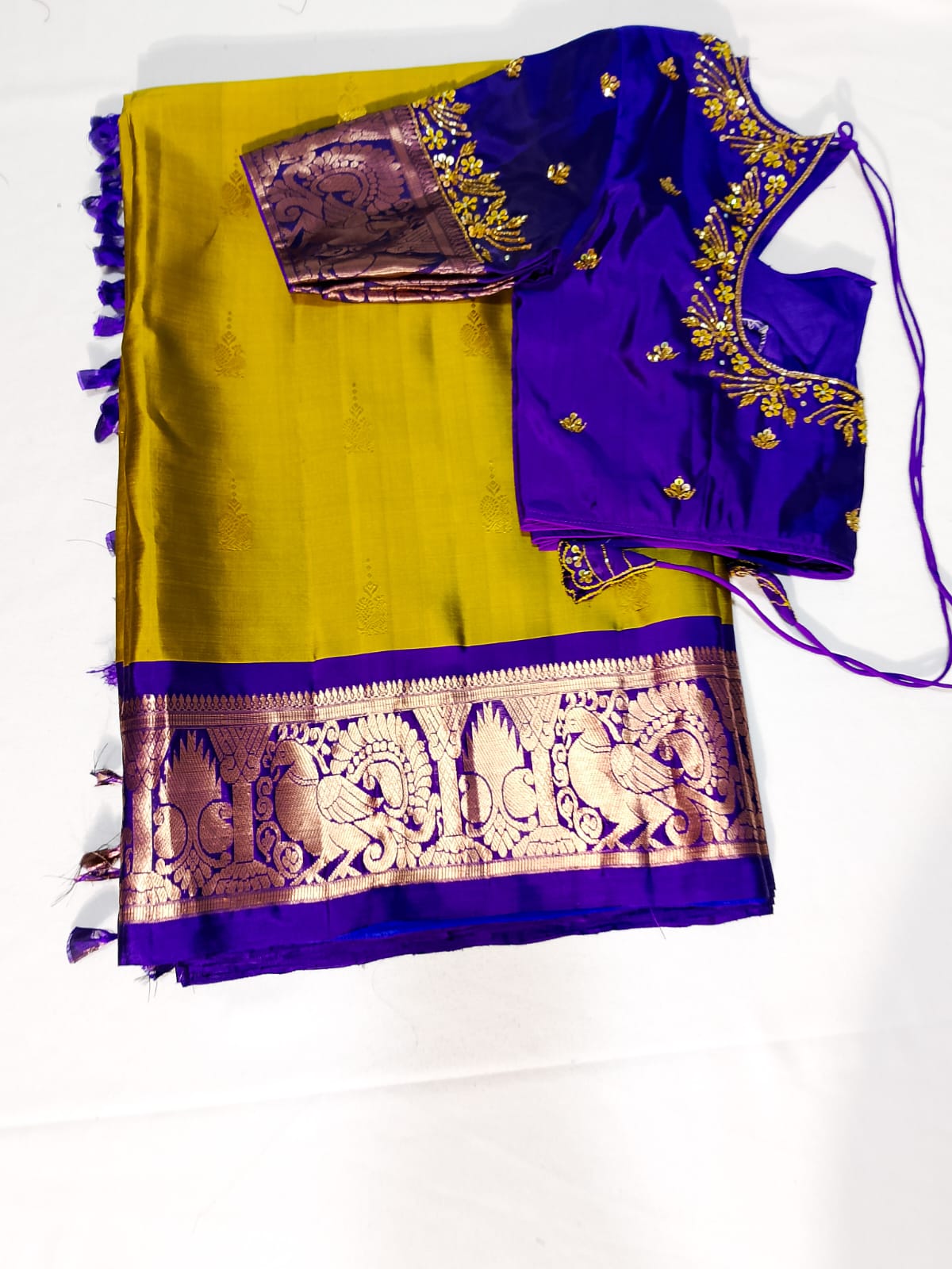 N652: Ready To Ship Beautiful Pure Kanchipattu Saree With Stitched Maggam Work Blouse N652: Ready To Ship Beautiful Pure Kanchipattu Saree With Stitched Maggam Work Blouse