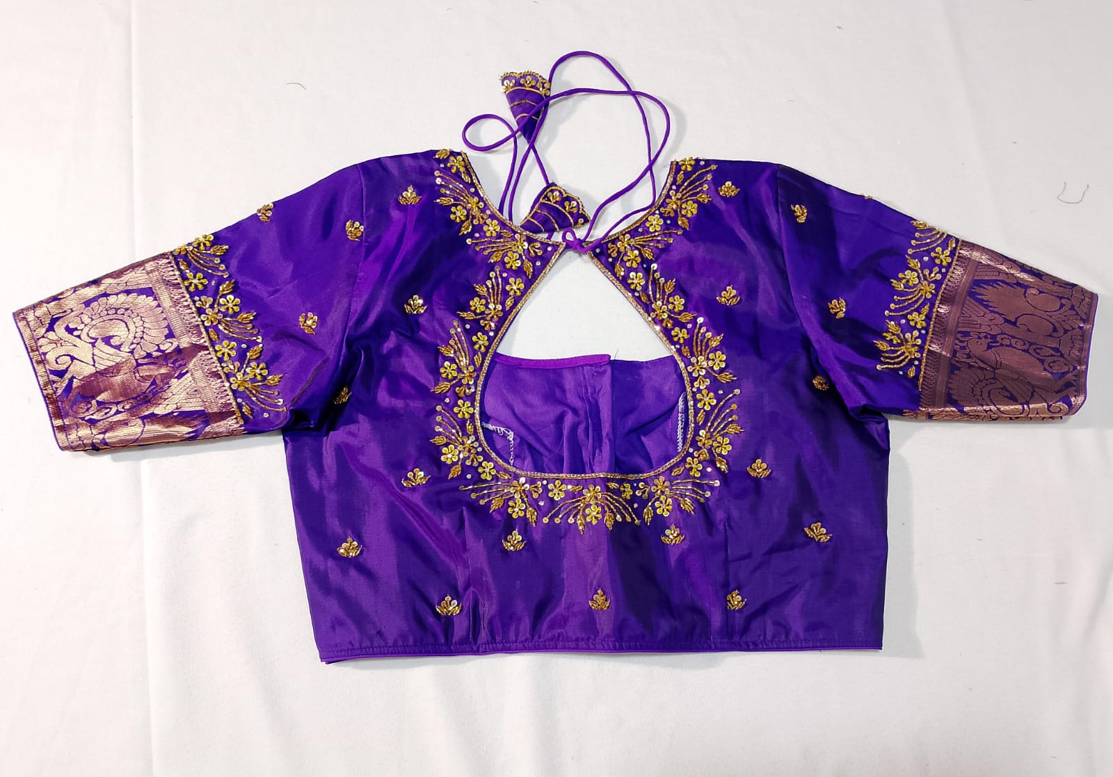N652: Ready To Ship Beautiful Pure Kanchipattu Saree With Stitched Maggam Work Blouse N652: Ready To Ship Beautiful Pure Kanchipattu Saree With Stitched Maggam Work Blouse