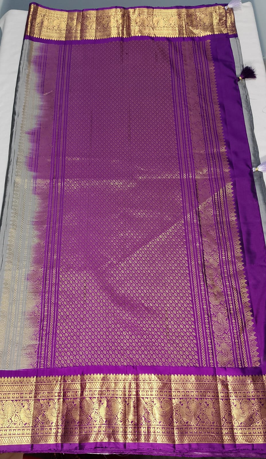N680: Ready To Ship Beautiful Pure Kanchipattu Saree With Stitched Maggam Work Blouse N680: Ready To Ship Beautiful Pure Kanchipattu Saree With Stitched Maggam Work Blouse