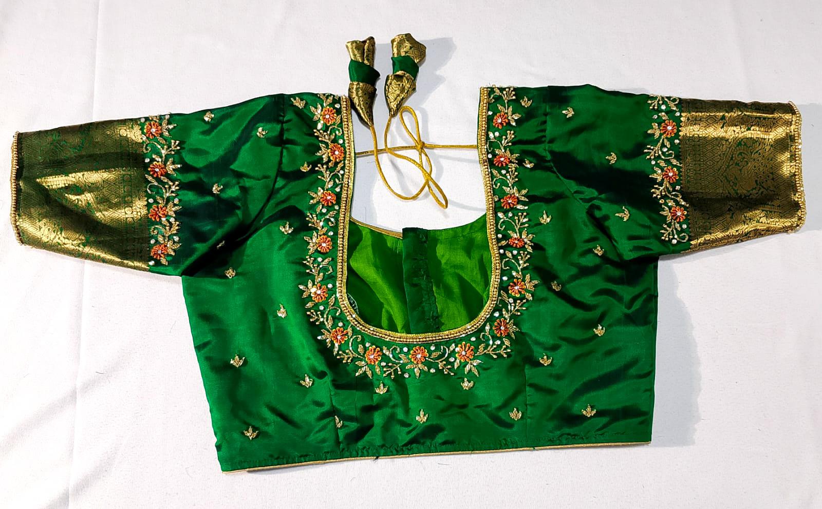 N686: Ready To Ship Beautiful Pure Kanchipattu Saree With Stitched Maggam Work Blouse N686: Ready To Ship Beautiful Pure Kanchipattu Saree With Stitched Maggam Work Blouse