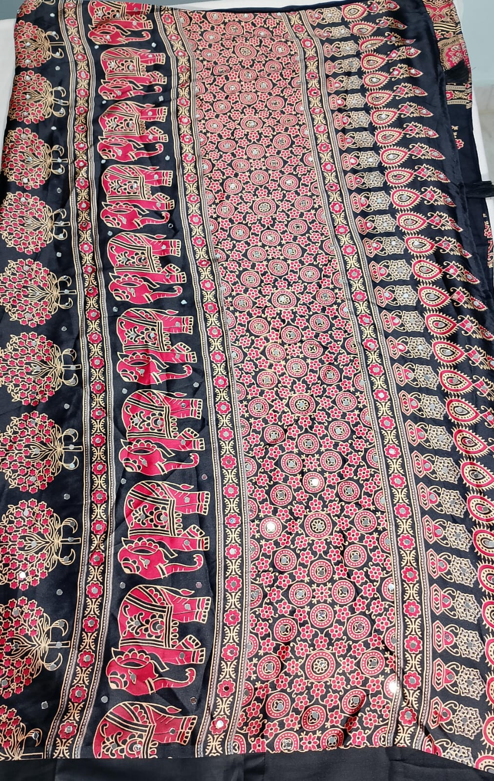 N764:Ready To Ship Beautiful Soft Satin Silk Azark Saree With Stitched Blouse N764:Ready To Ship Beautiful Soft Satin Silk Azark Saree With Stitched Blouse