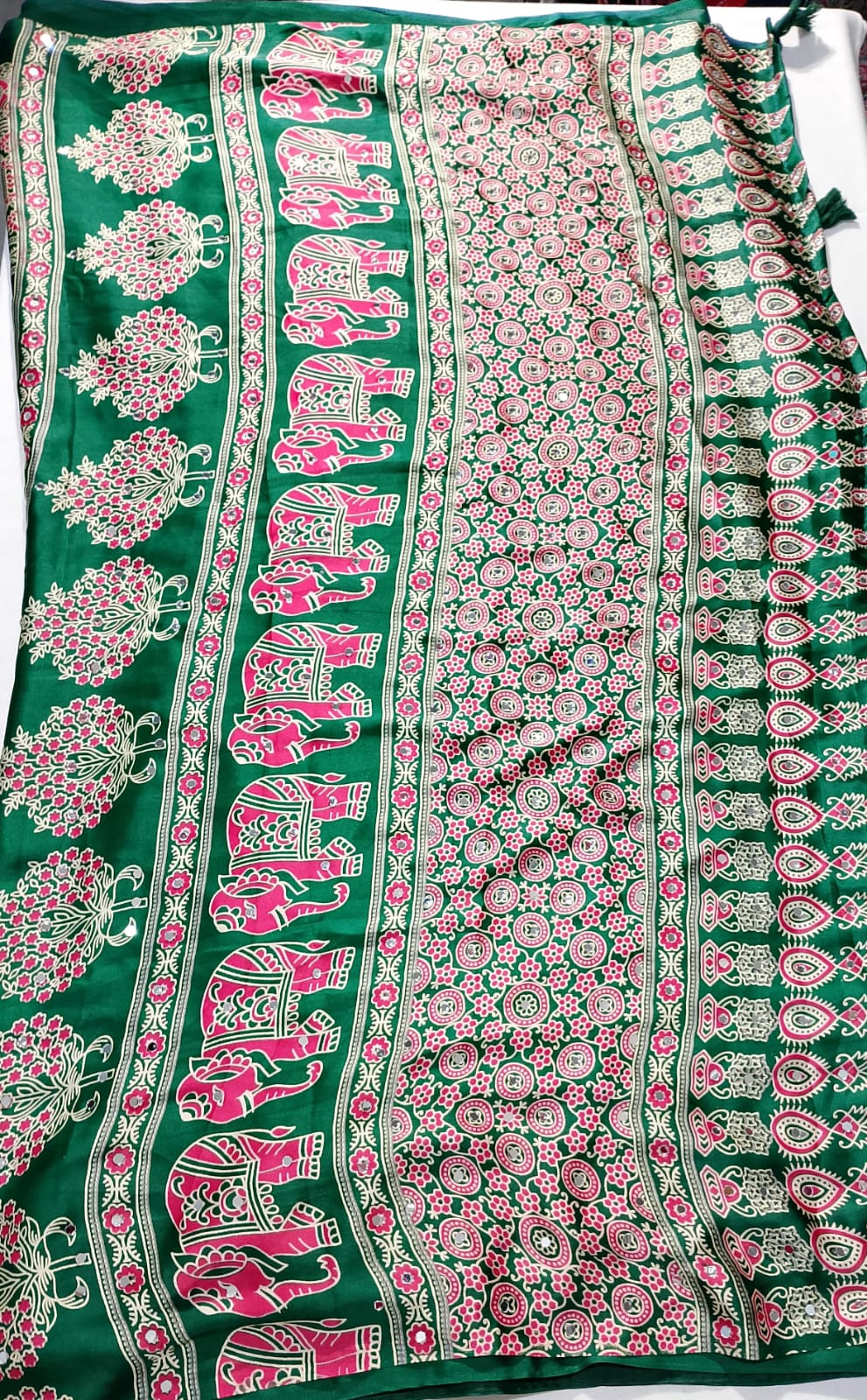 N763:Ready To Ship Beautiful Soft Satin Silk Azark Saree With Stitched Blouse N763:Ready To Ship Beautiful Soft Satin Silk Azark Saree With Stitched Blouse