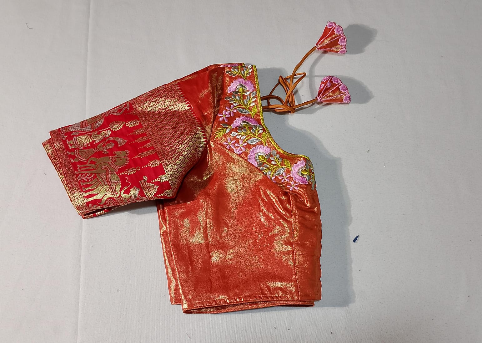 N758:Ready To Ship Beautiful Semi Kanchipattu Saree With Stitched Embroidery Work Blouse N758:Ready To Ship Beautiful Semi Kanchipattu Saree With Stitched Embroidery Work Blouse