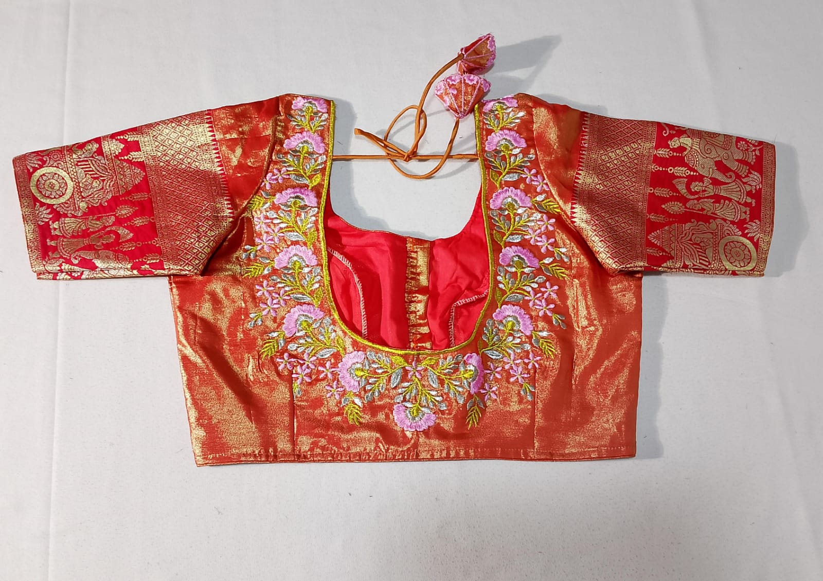N758:Ready To Ship Beautiful Semi Kanchipattu Saree With Stitched Embroidery Work Blouse N758:Ready To Ship Beautiful Semi Kanchipattu Saree With Stitched Embroidery Work Blouse