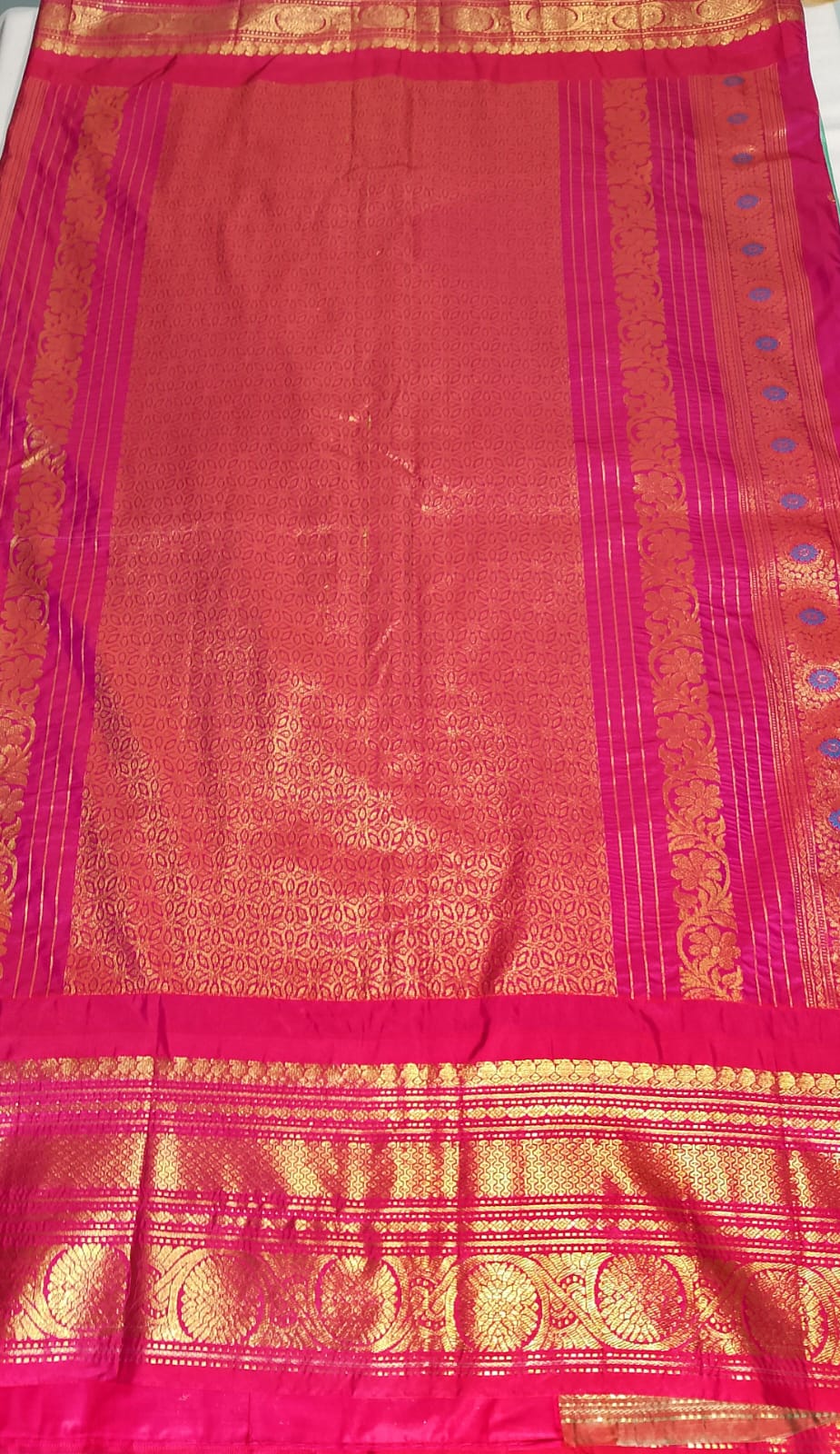 N740:Ready To Ship Beautiful Vintage Gadwal Saree With Stitched Blouse