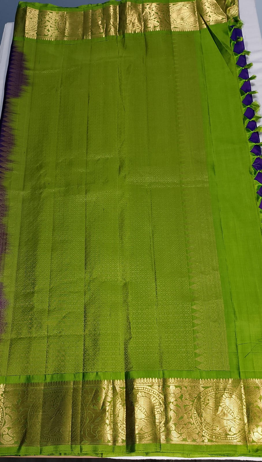 N736:Ready To Ship Beautiful Pure Kanchipattu Saree With Stitched Maggam Work Blouse