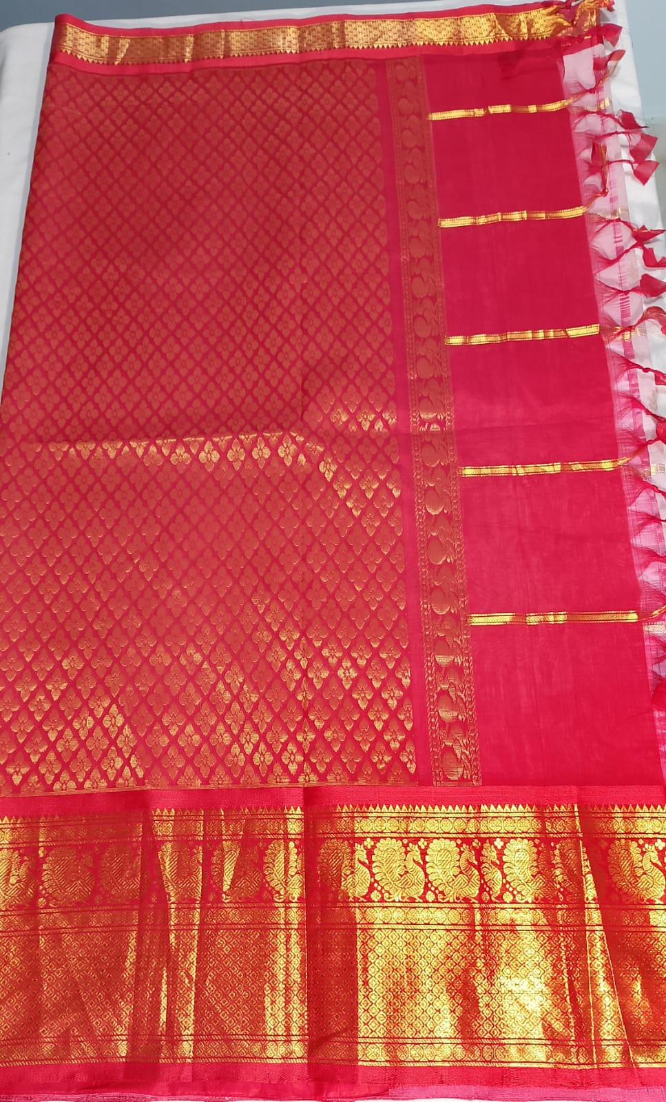 N800: Ready To Ship Beautiful Mangalagiri Saree With Stitched Embroidery Work Blouse N800: Ready To Ship Beautiful Mangalagiri Saree With Stitched Embroidery Work Blouse