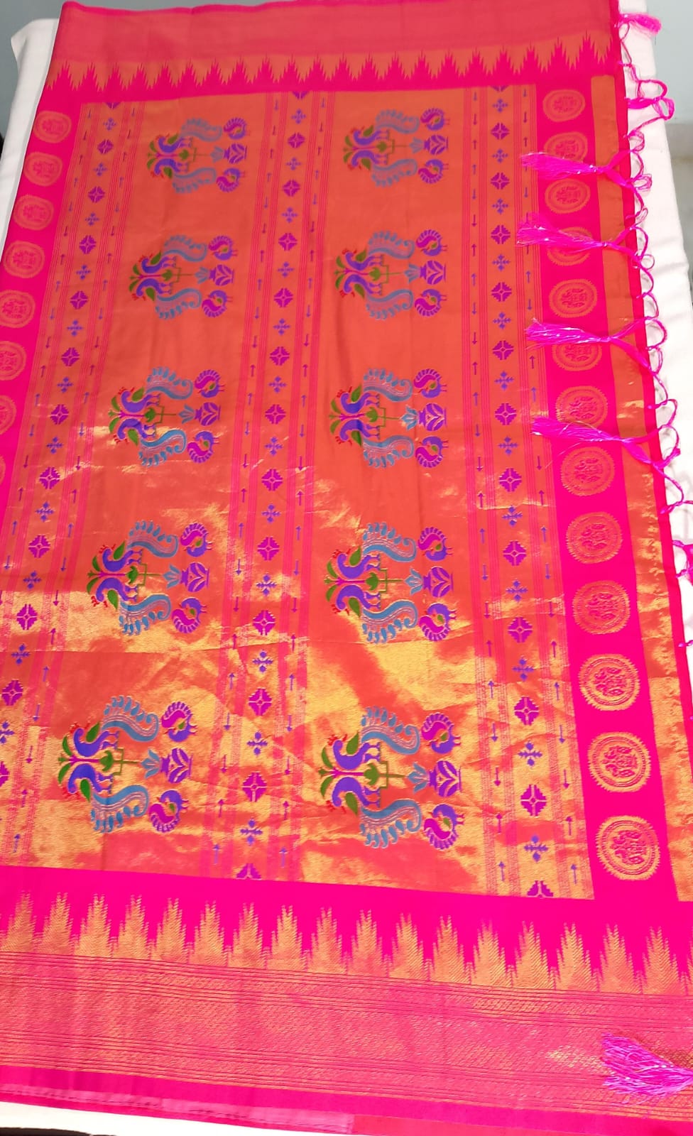 N795 :Ready To Ship Beautiful Paithani Saree With Unstitched Blouse