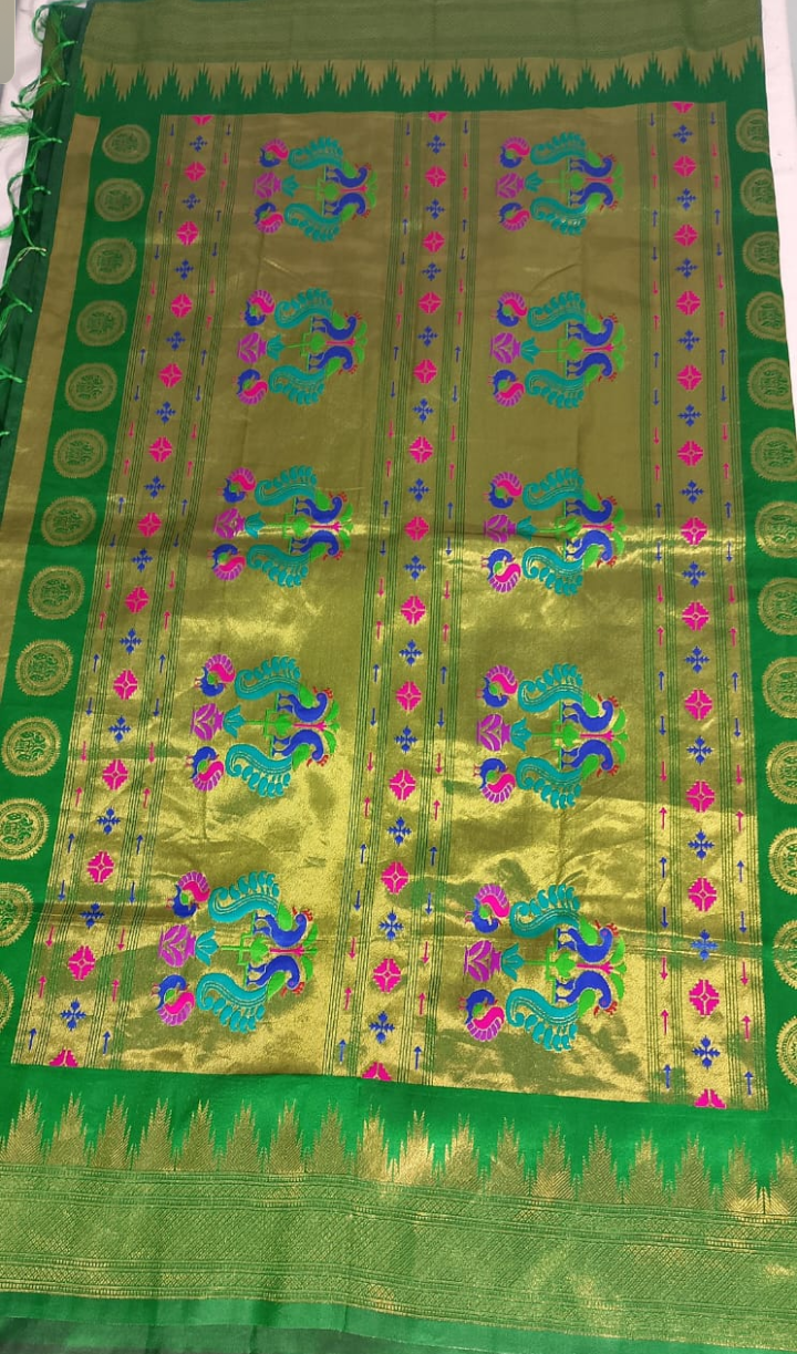 N786: Ready To Ship Beautiful Paithani Saree With Unstitched Blouse