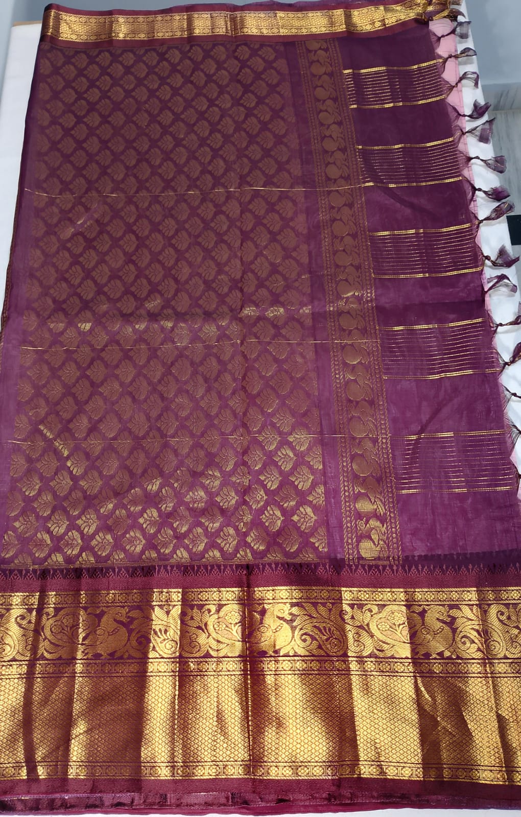 N802: Ready To Ship Beautiful Mangalagiri Saree With Stitched Embroidery Work Blouse N802: Ready To Ship Beautiful Mangalagiri Saree With Stitched Embroidery Work Blouse