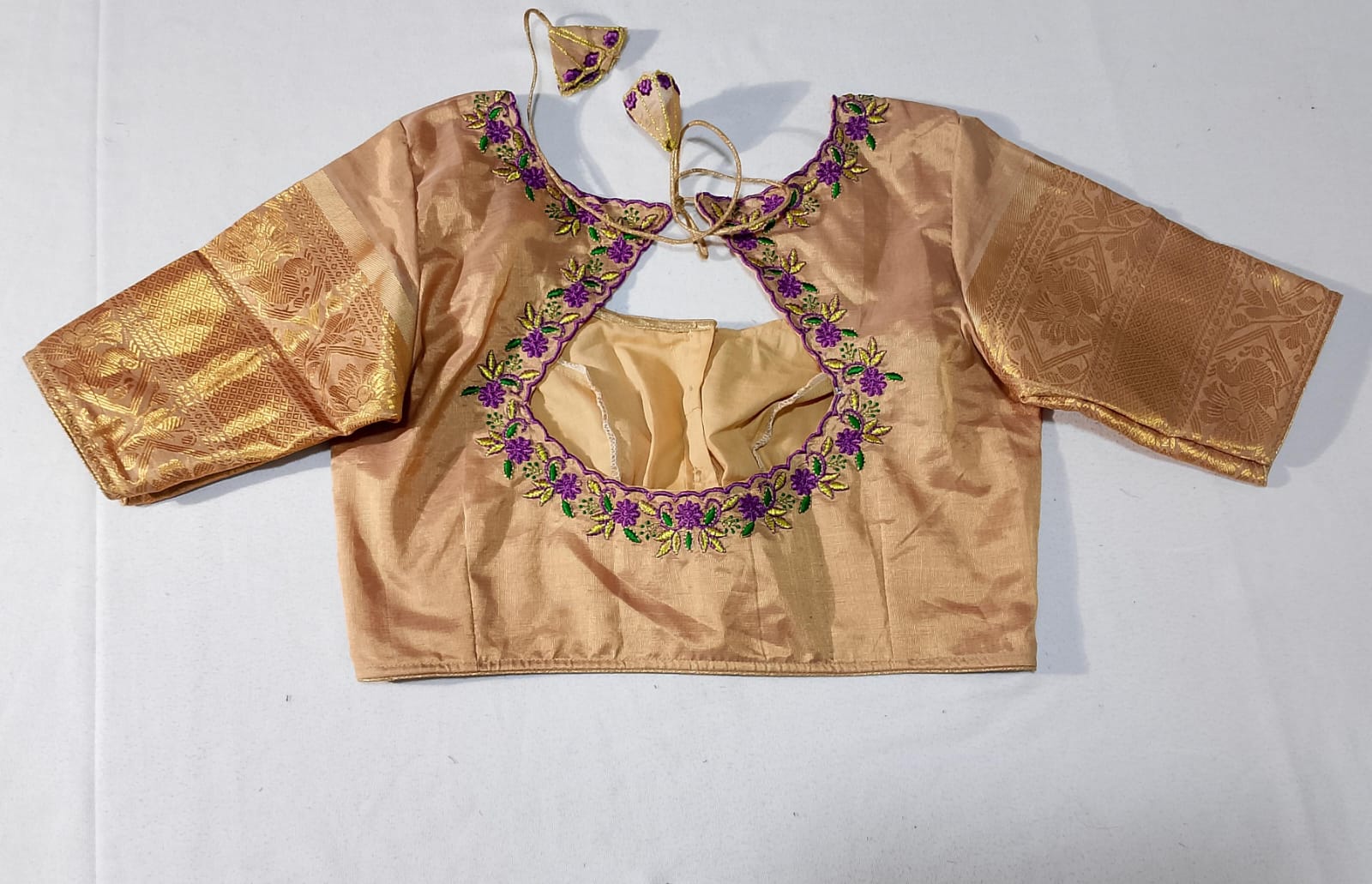 N803: Ready To Ship Beautiful Mangalagiri Saree With Stitched Embroidery Work Blouse N803: Ready To Ship Beautiful Mangalagiri Saree With Stitched Embroidery Work Blouse
