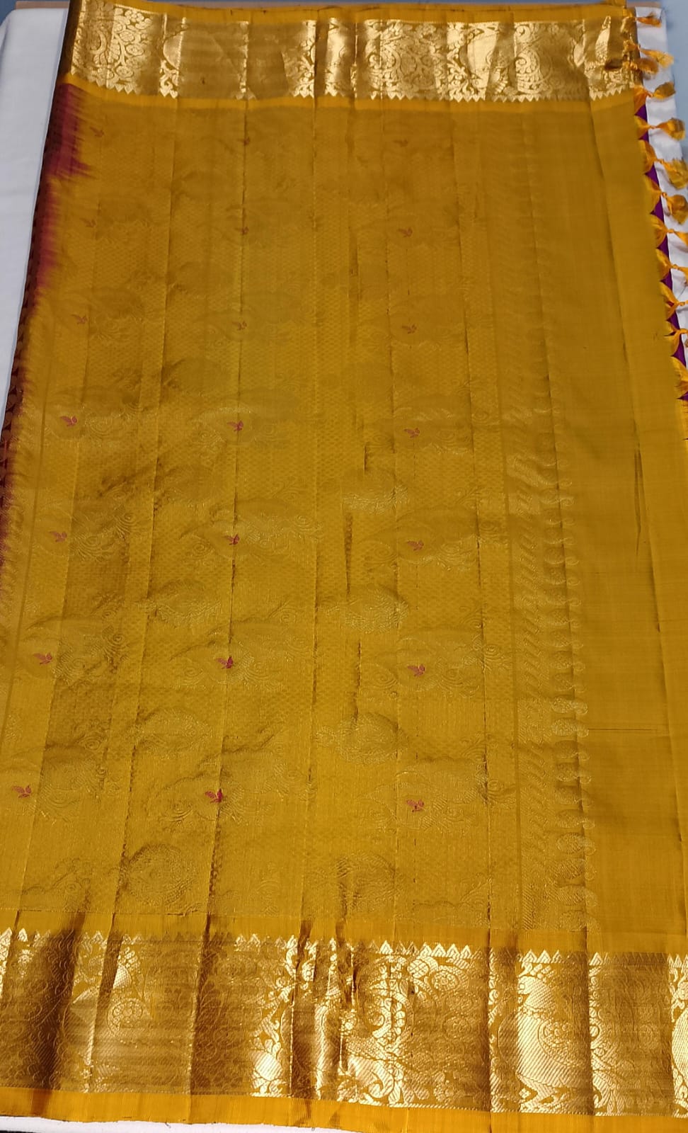 N810:Ready To Ship Beautiful Pure Kanchipattu Saree With Stitched Maggam Work Blouse