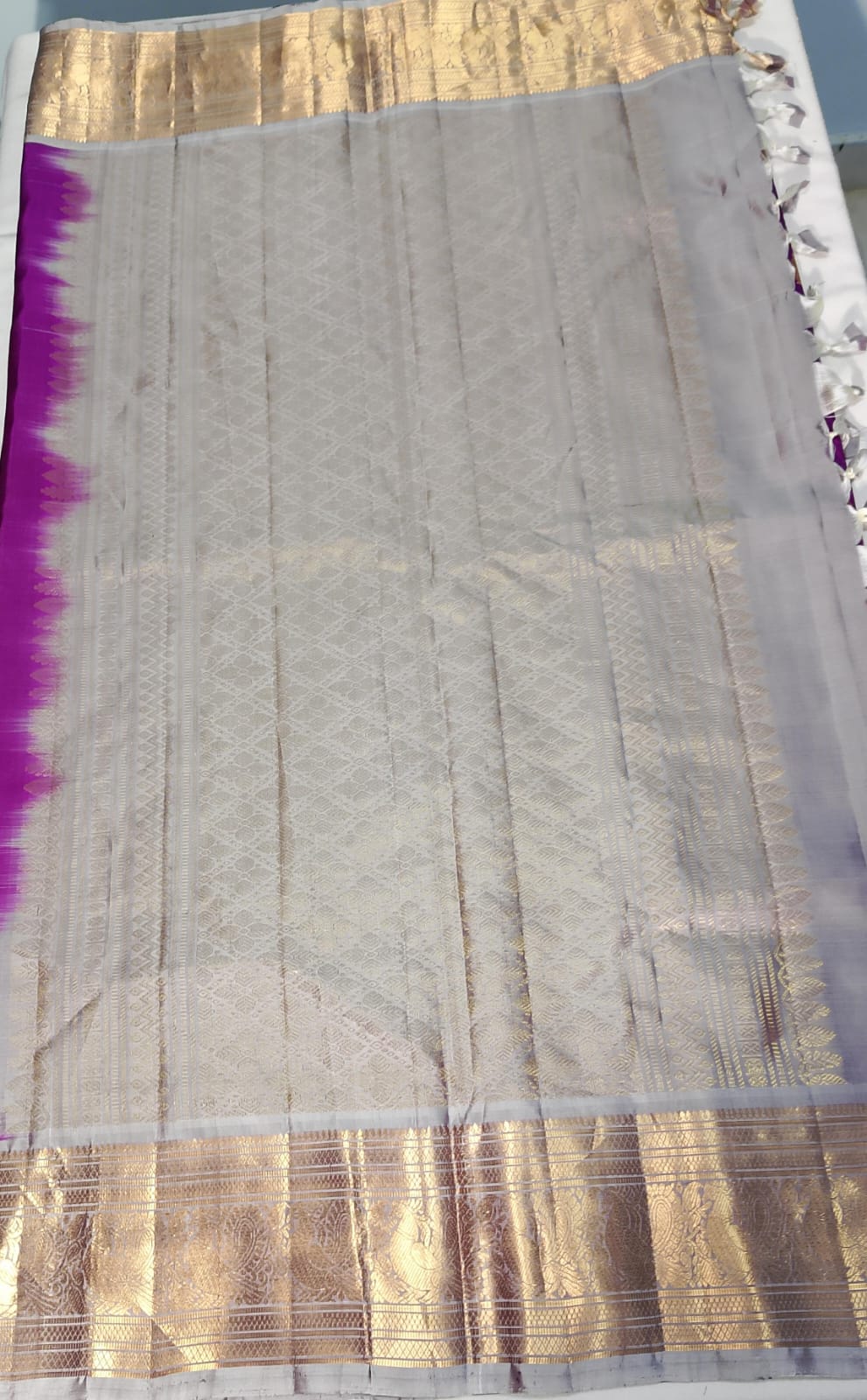 N822:Ready To Ship Beautiful Pure Kanchipattu Saree With Stitched Maggam Work Blouse N822:Ready To Ship Beautiful Pure Kanchipattu Saree With Stitched Maggam Work Blouse