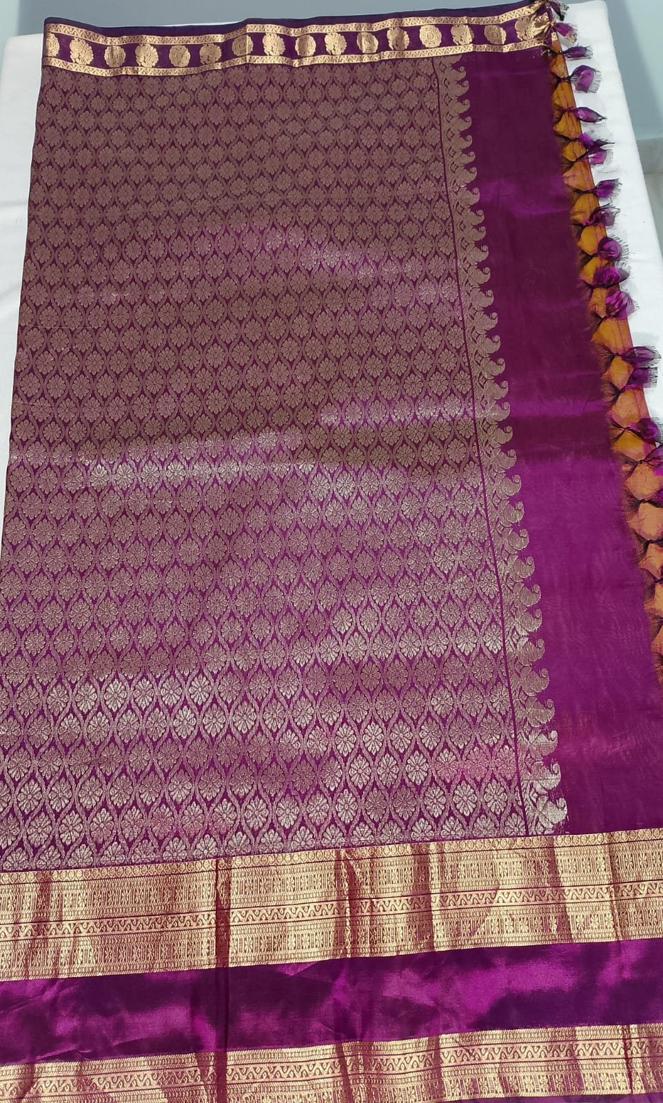 N825: Ready To Ship Beautiful Pure Kanchipattu Saree With Stitched Embroidery Work Blouse N825: Ready To Ship Beautiful Pure Kanchipattu Saree With Stitched Embroidery Work Blouse