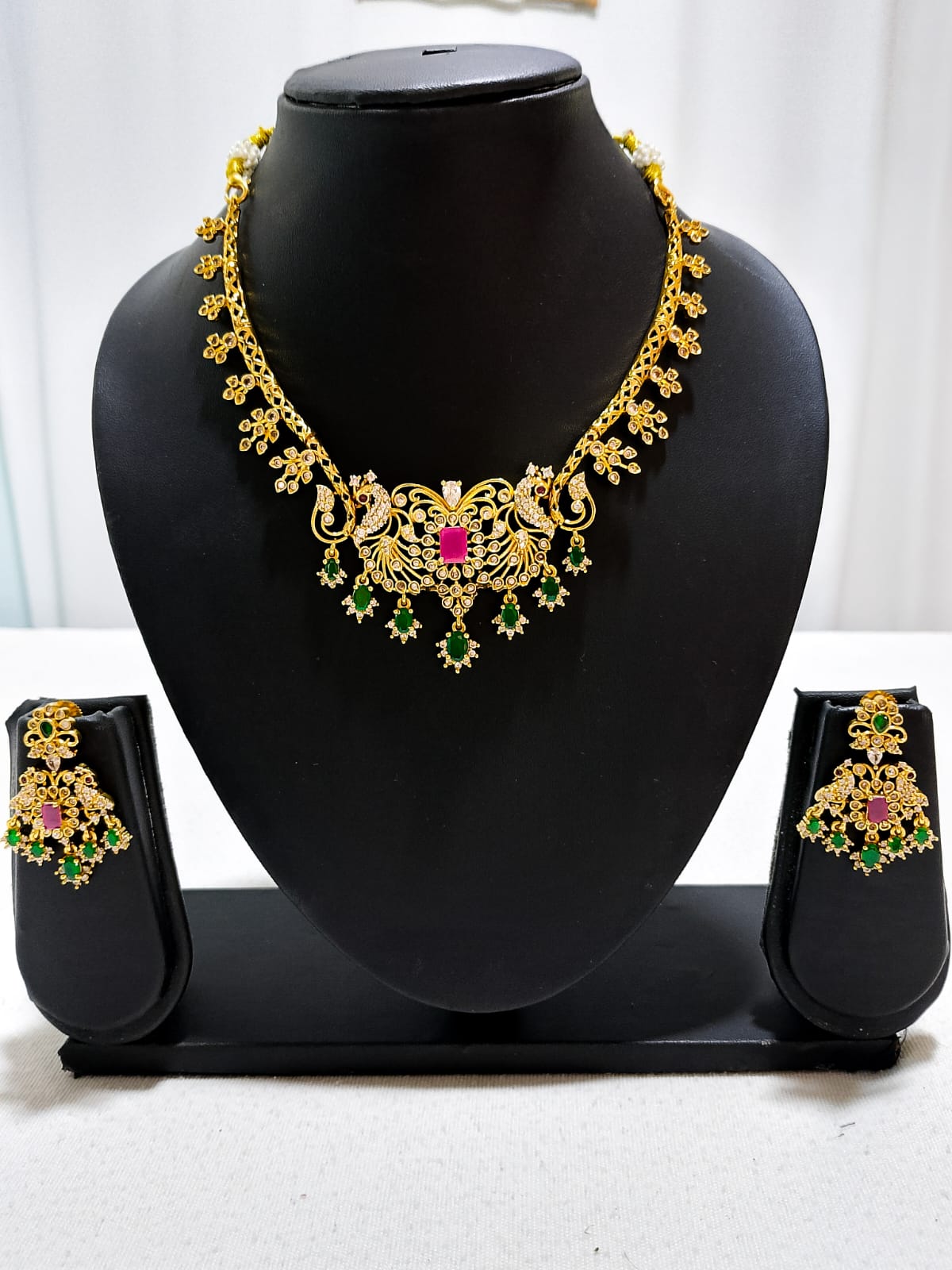 H48: Ready To Ship Beautiful Peacock Desgin Necklace Set