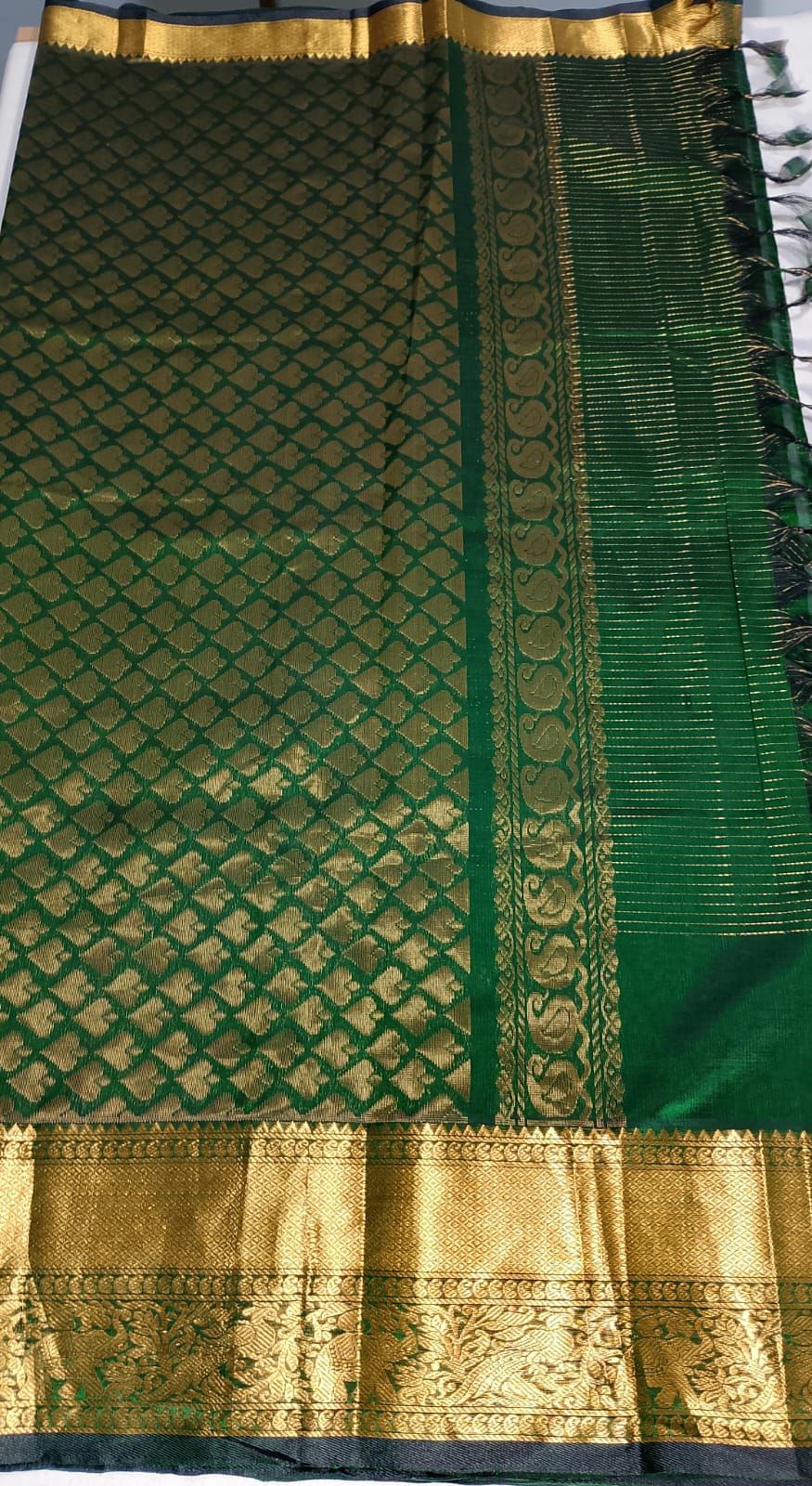 N839: Ready To Ship Beautiful Mangalagiri Saree With Stitched Embroidery Work Blouse