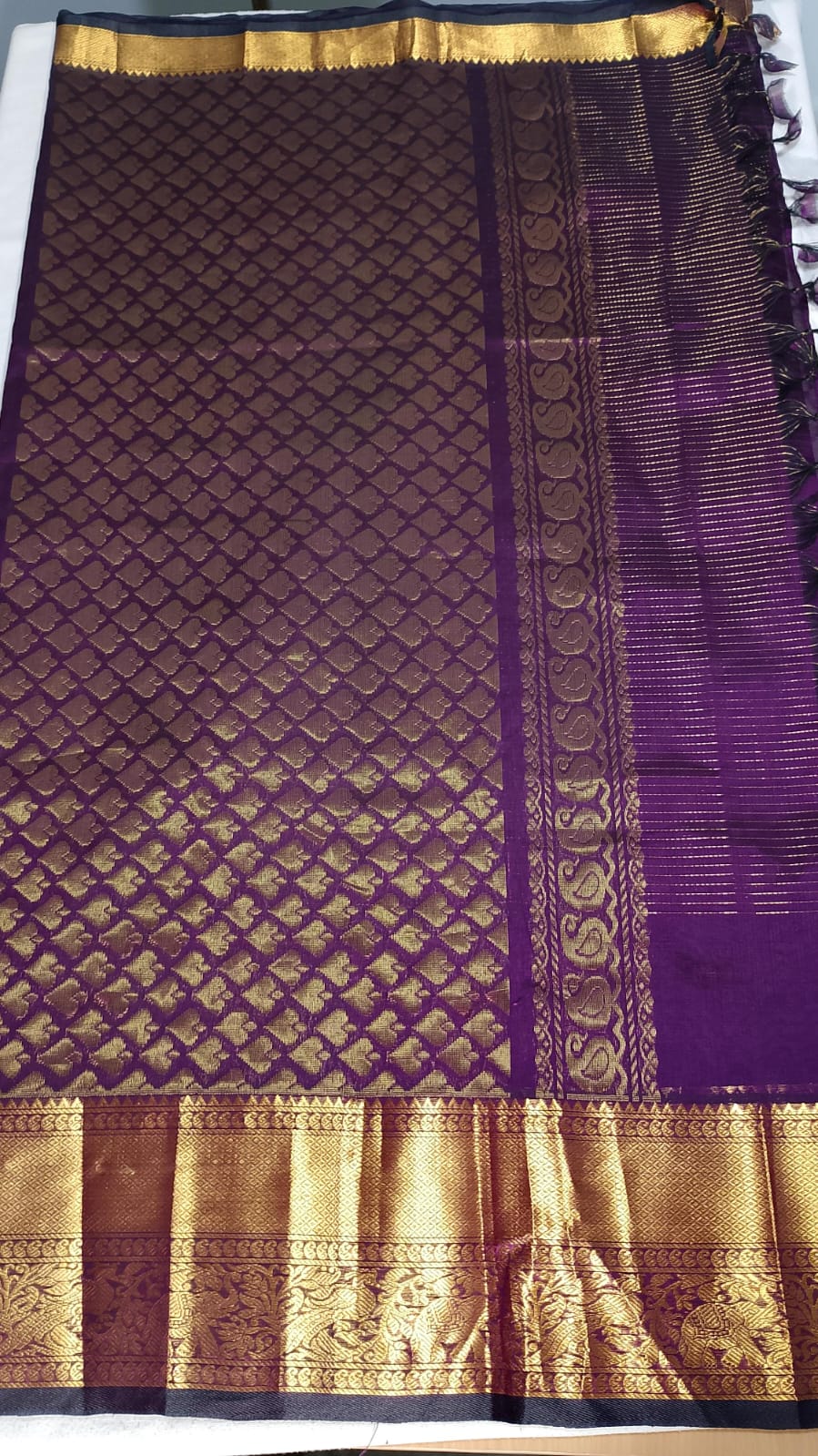 N838:Ready To Ship Beautiful Mangalagiri Saree With Stitched Embroidery Work Blouse
