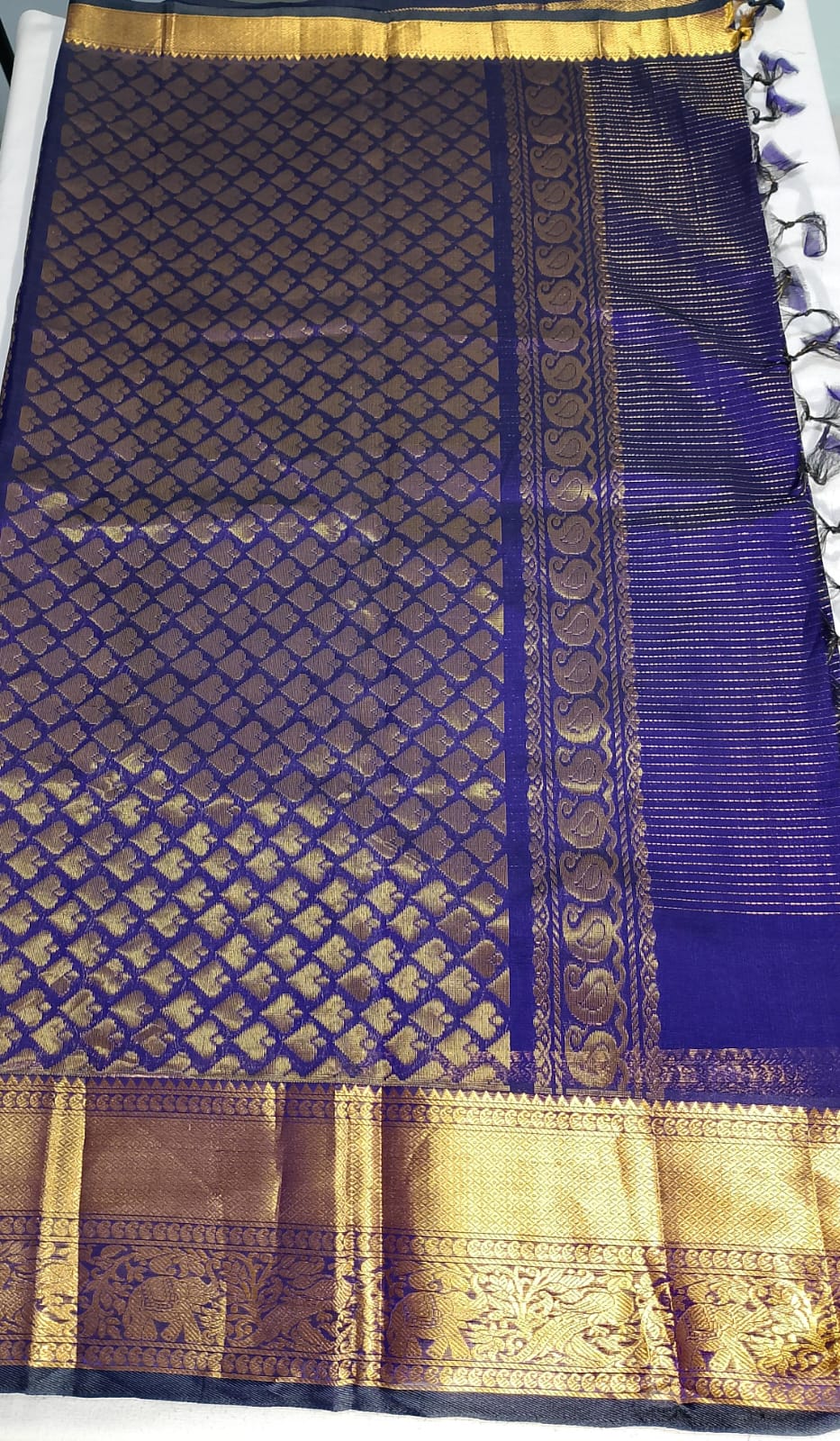 N853: Ready To Ship Beautiful Mangalagiri Saree With Stitched Embroidery Work Blouse
