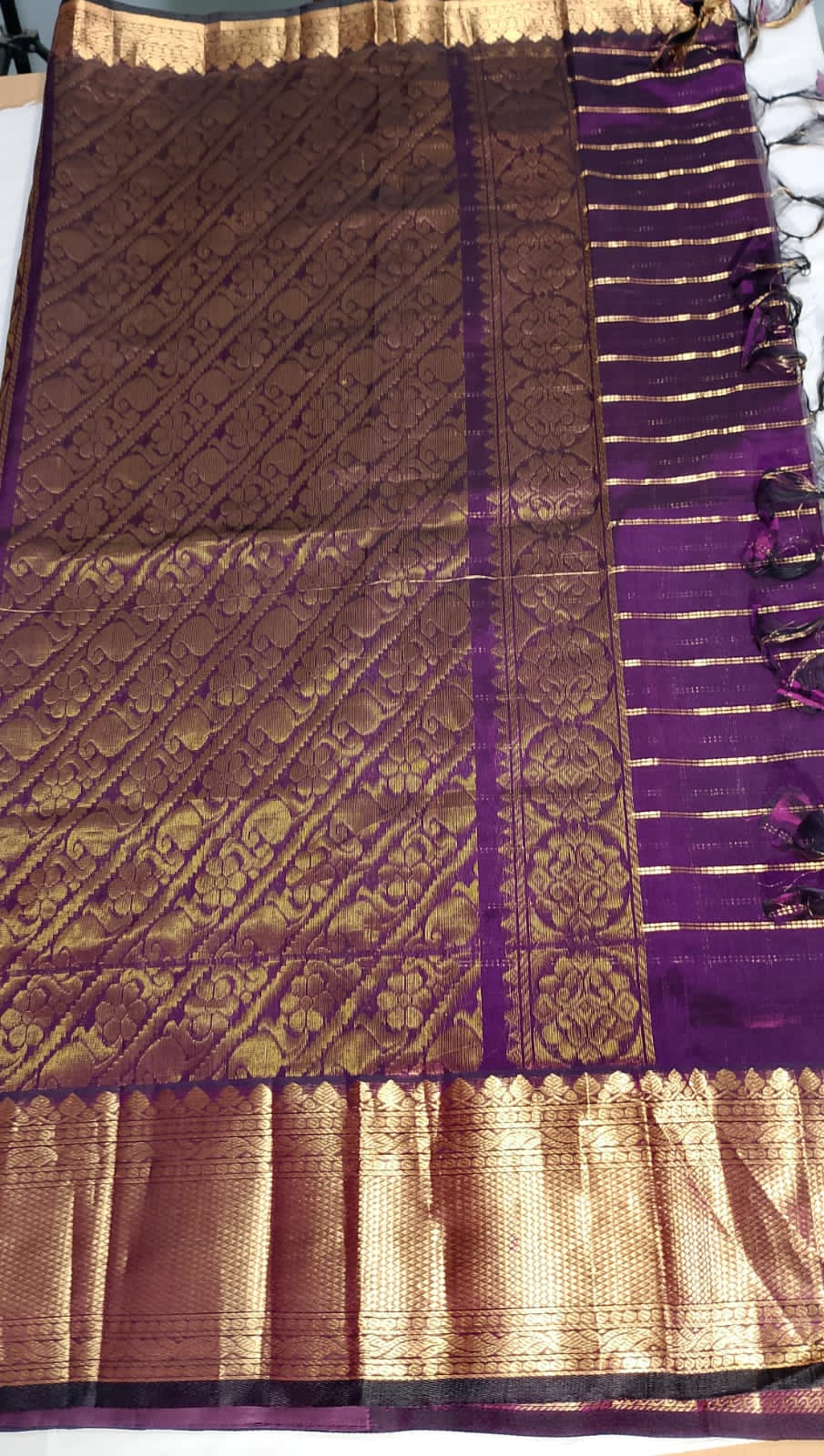 N921: Ready To Ship Beautiful Mangalagiri Saree With Stitched Embroidery Work Blouse