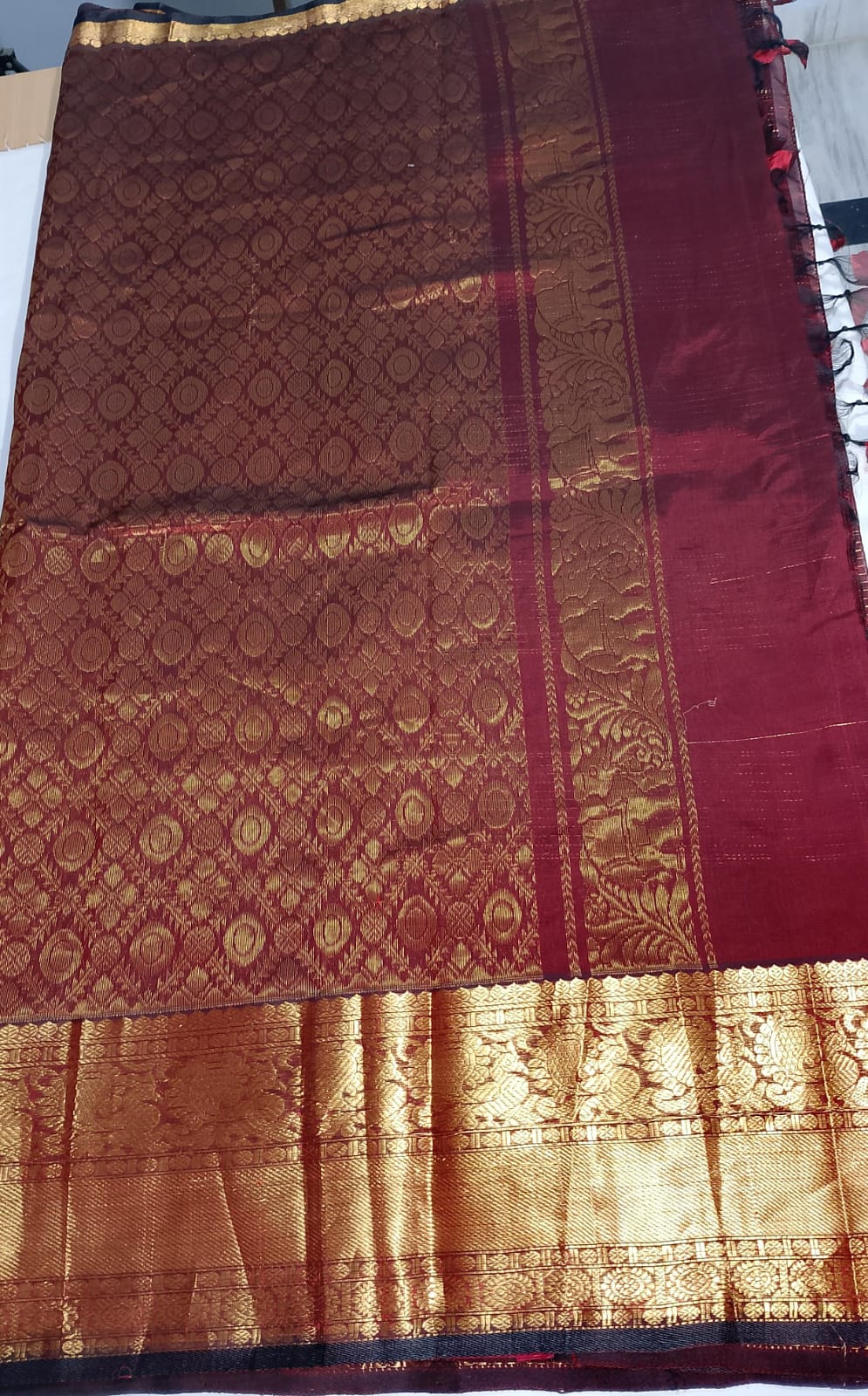 N923: Ready To Ship Beautiful Mangalagiri Saree With Stitched Embroidery Work Blouse N923: Ready To Ship Beautiful Mangalagiri Saree With Stitched Embroidery Work Blouse