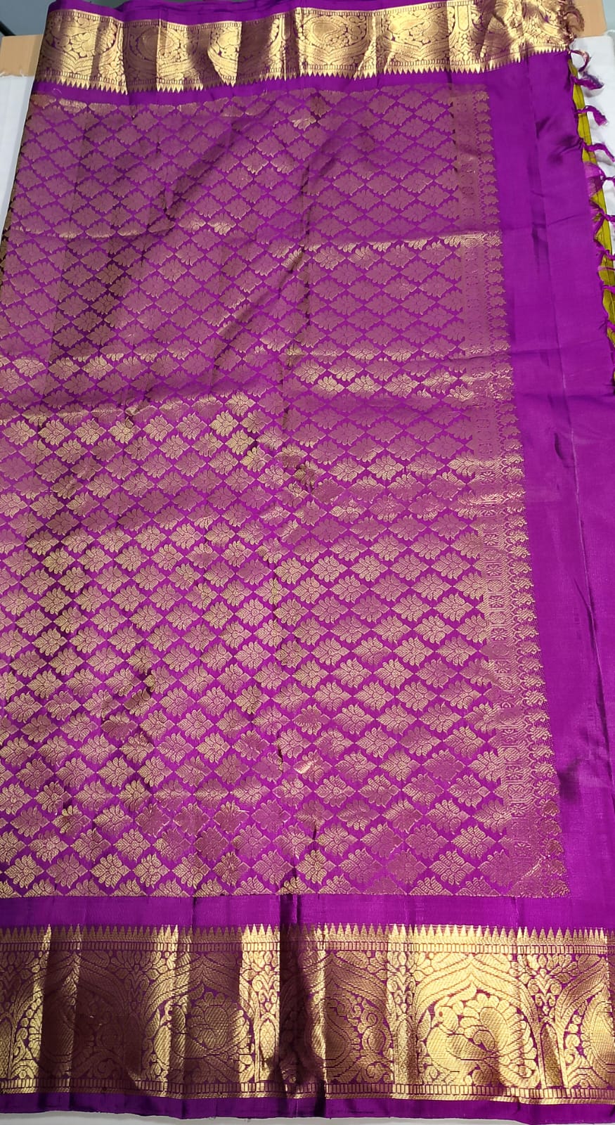 N907:Ready To Ship Beautiful Pure Kanchipattu Saree With Stitched Maggam Work Blouse