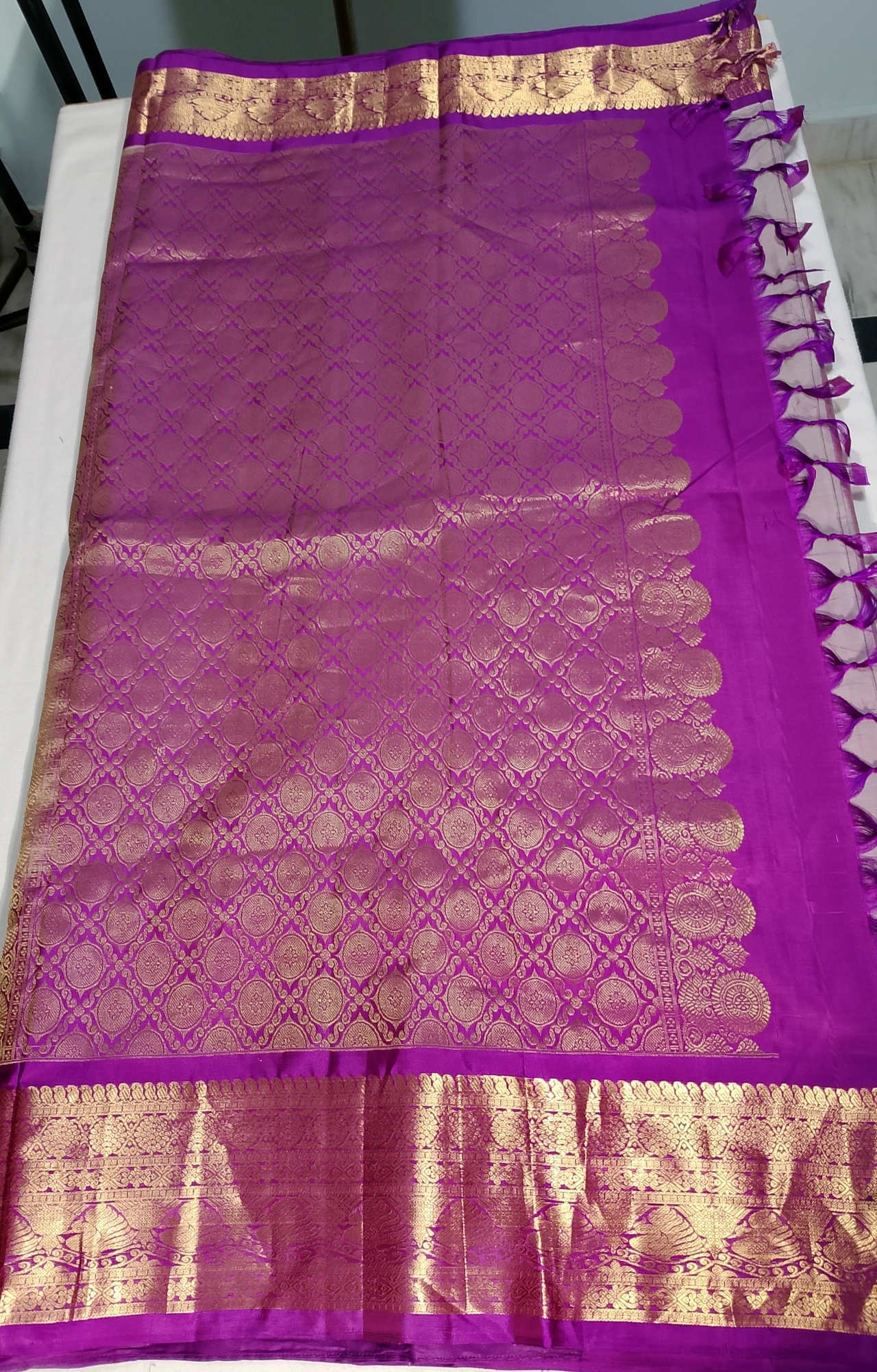 N893:Ready To Ship Beautiful Pure Kanchipattu Saree With Stitched Maggam Work Blouse N893:Ready To Ship Beautiful Pure Kanchipattu Saree With Stitched Maggam Work Blouse