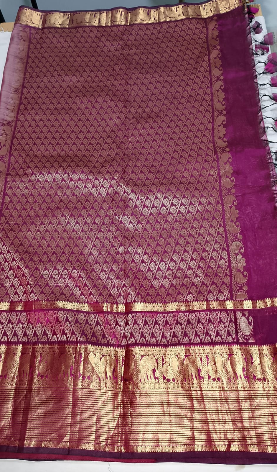 N938: Ready To Ship Beautiful Pure Kanchiapttu Saree With Stitched Embroidery Work Blouse N938: Ready To Ship Beautiful Pure Kanchiapttu Saree With Stitched Embroidery Work Blouse