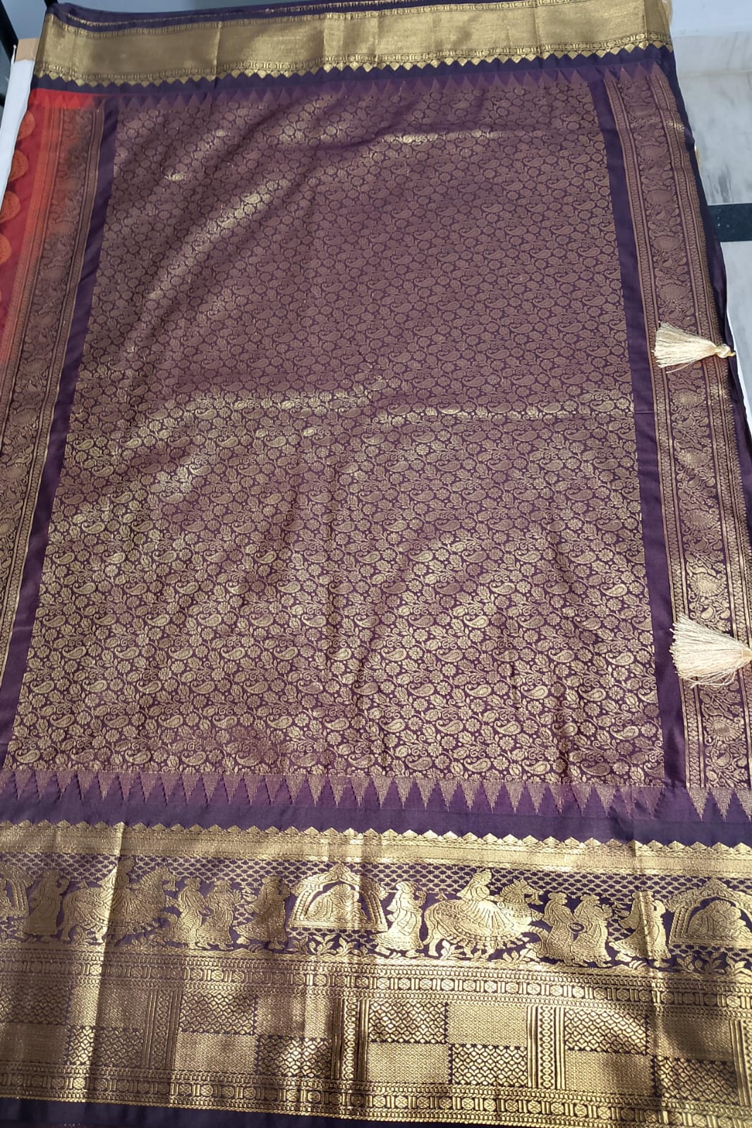 N958:Ready To Ship Beautiful Vintage Gadwal Saree With Stitched Blouse N958:Ready To Ship Beautiful Vintage Gadwal Saree With Stitched Blouse