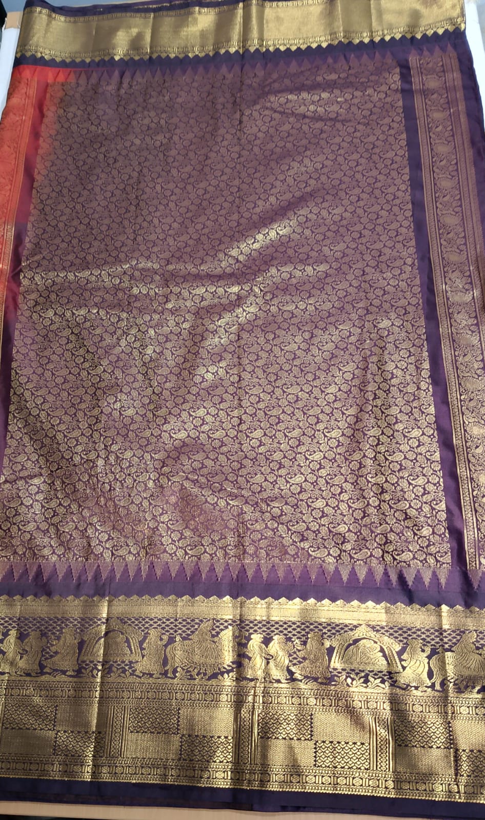 N961:Ready To Ship Beautiful Vintage Gadwal Saree With Stitched Blouse N961:Ready To Ship Beautiful Vintage Gadwal Saree With Stitched Blouse