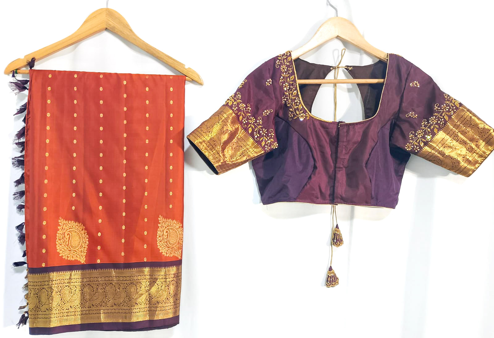 N912:Ready To Ship Beautiful Pure Kanchipattu Saree With Stitched Maggam Work Blouse N912:Ready To Ship Beautiful Pure Kanchipattu Saree With Stitched Maggam Work Blouse