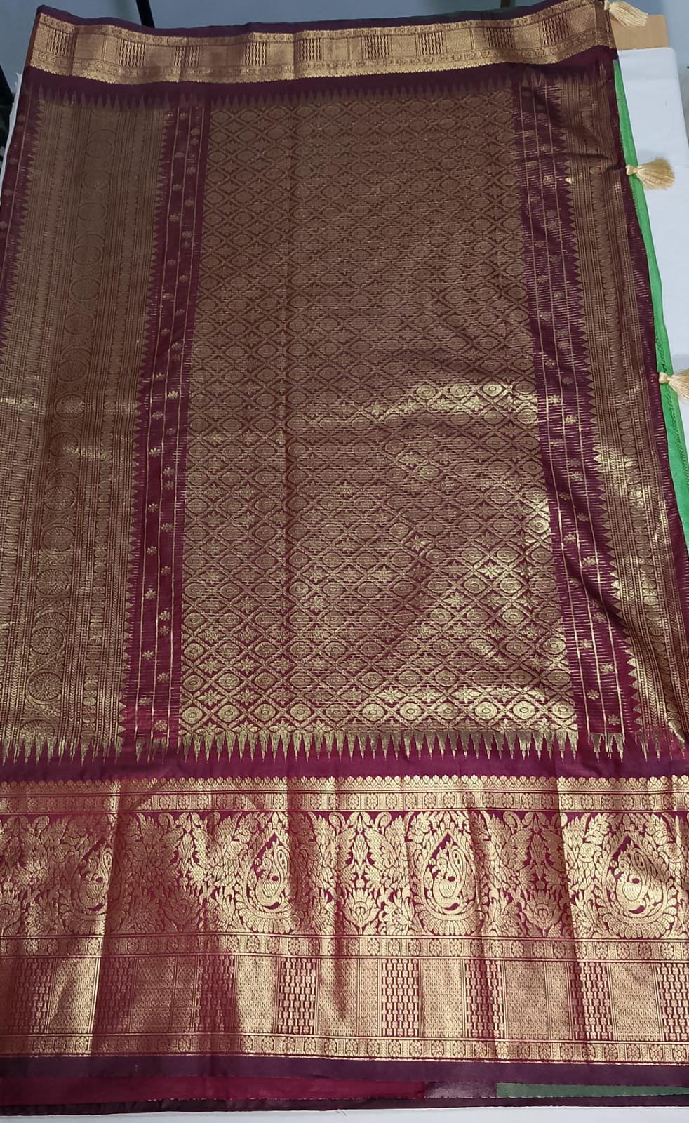 N974:Ready To Ship Beautiful Vintage Gadwal Saree With Stitched Blouse N974:Ready To Ship Beautiful Vintage Gadwal Saree With Stitched Blouse