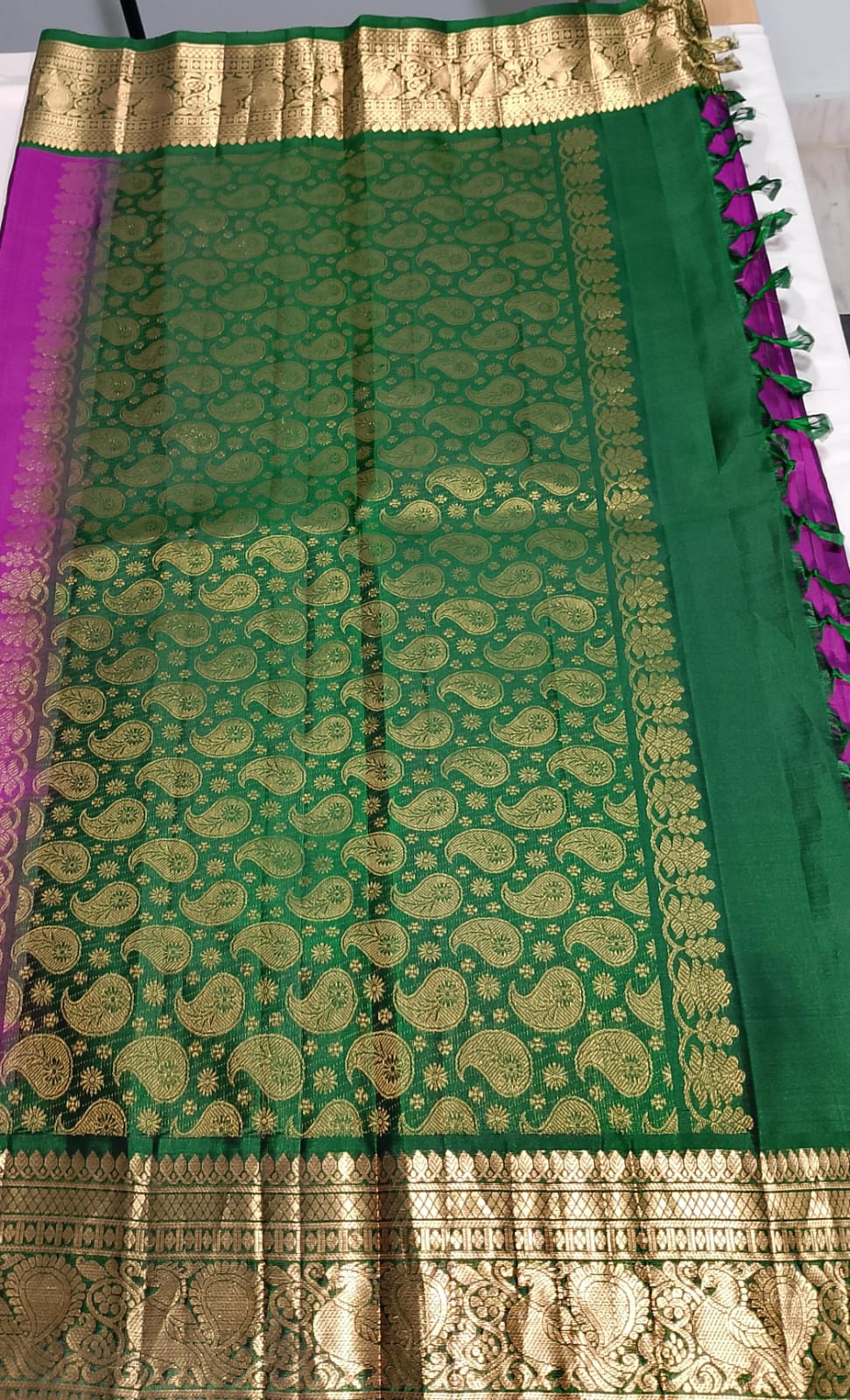 N996:Ready To Ship Beautiful Pure Kanchipattu Saree With Stitched Maggam Work Blouse N996:Ready To Ship Beautiful Pure Kanchipattu Saree With Stitched Maggam Work Blouse