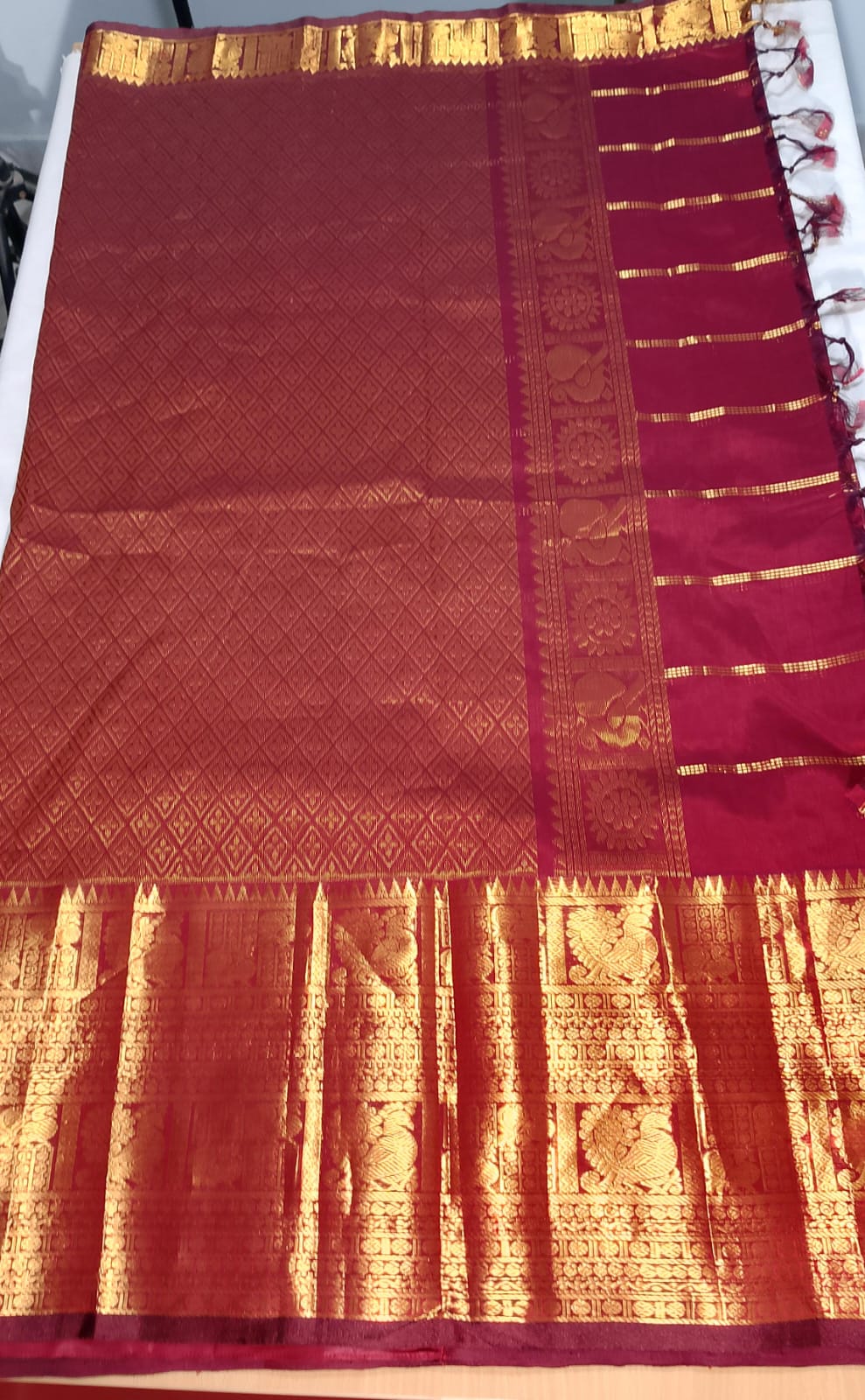 N999: Ready To Ship Beautiful Mangalagiri Saree With Stitched Embroidery Work Blouse N999: Ready To Ship Beautiful Mangalagiri Saree With Stitched Embroidery Work Blouse
