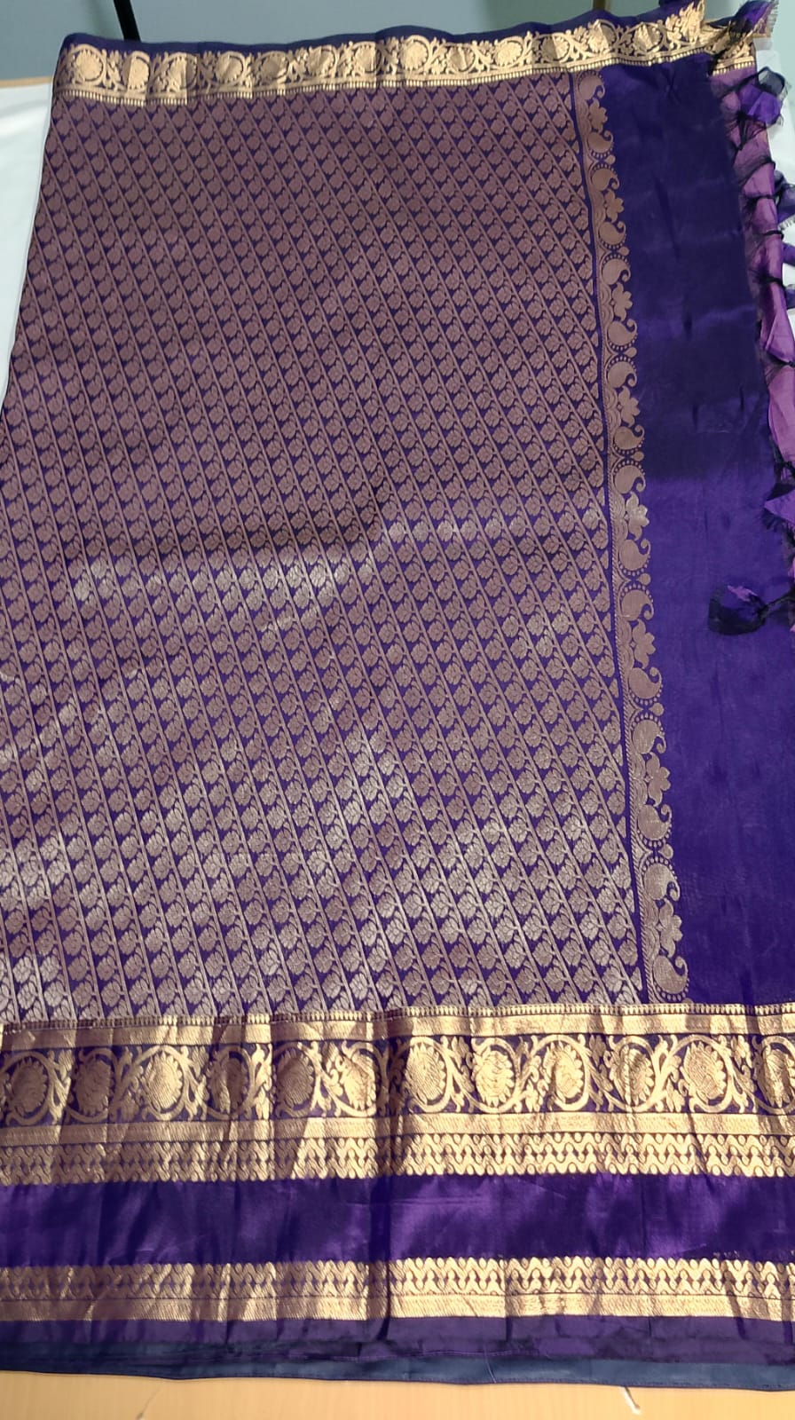 N1030: Ready To Ship Beautiful Pure Kanchiapttu Saree With Stitched Embroidery Work Blouse