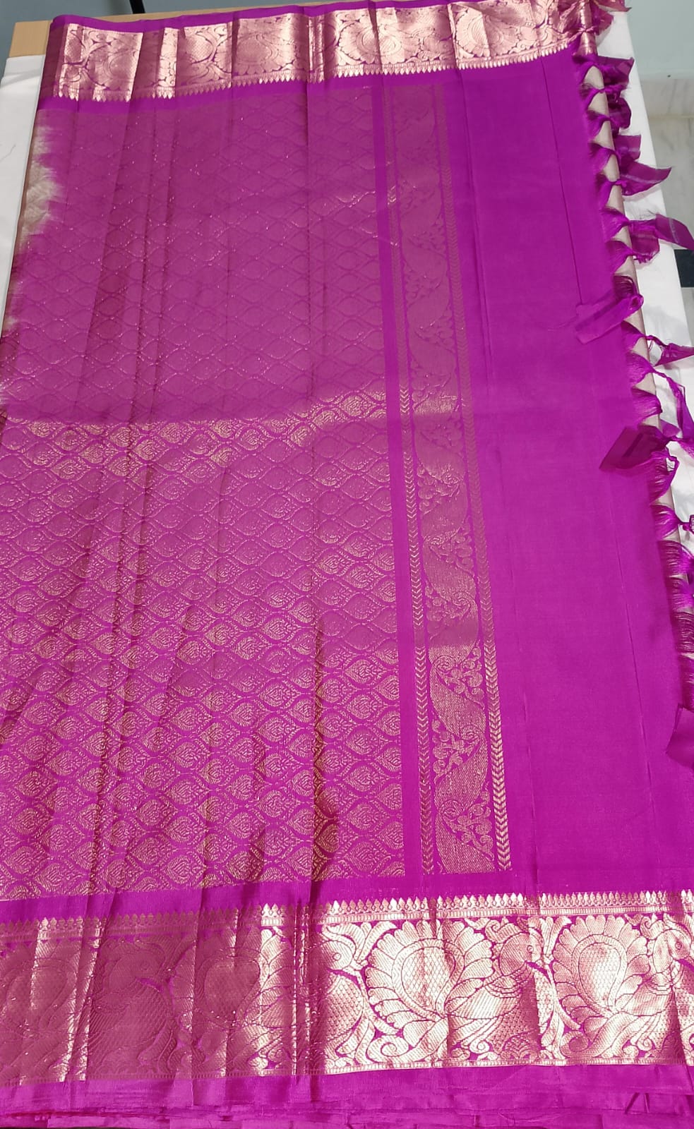 N1048:Ready To Ship Beautiful Pure Kanchipattu Saree With Stitched Maggam Work Blouse