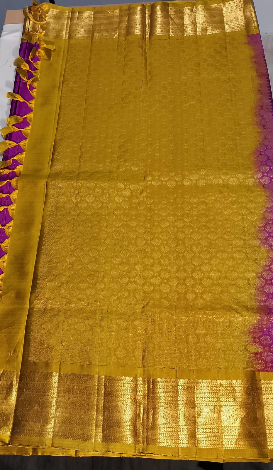 N1049:Ready To Ship Beautiful Pure Kanchipattu Saree With Stitched Maggam Work Blouse
