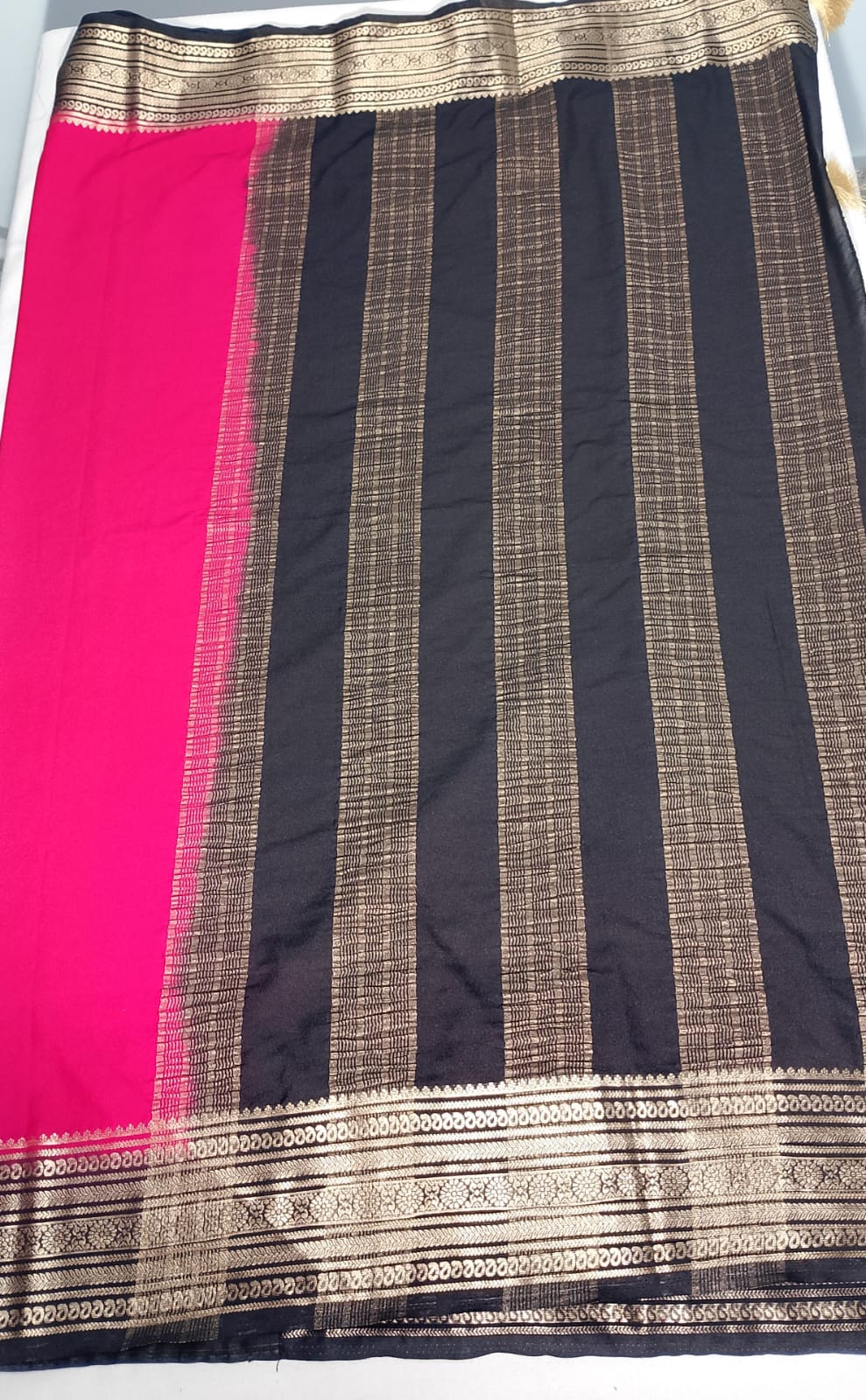 N1047: Ready To Ship Beautiful Mysore Crepe Silk Saree With Stitched Blouse N1047: Ready To Ship Beautiful Mysore Crepe Silk Saree With Stitched Blouse