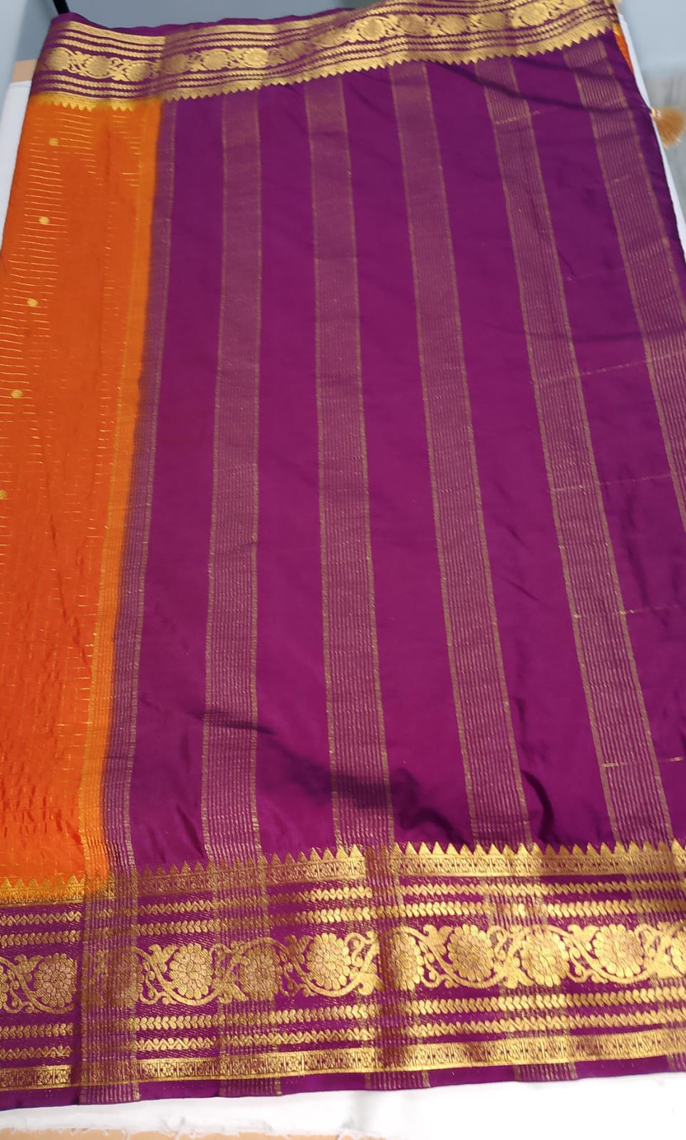 N1064: Ready To Ship Beautiful Mysore Crepe Silk Saree With Stitched Blouse N1064: Ready To Ship Beautiful Mysore Crepe Silk Saree With Stitched Blouse