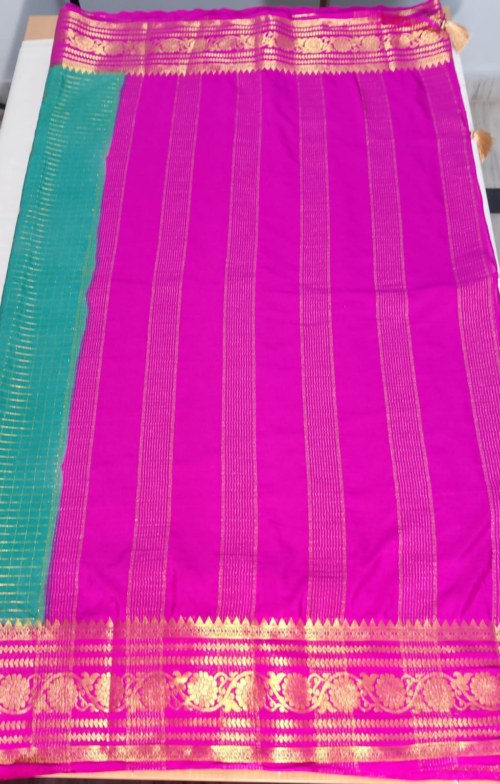 N1065: Ready To Ship Beautiful Mysore Crepe Silk Saree With Stitched Blouse N1065: Ready To Ship Beautiful Mysore Crepe Silk Saree With Stitched Blouse