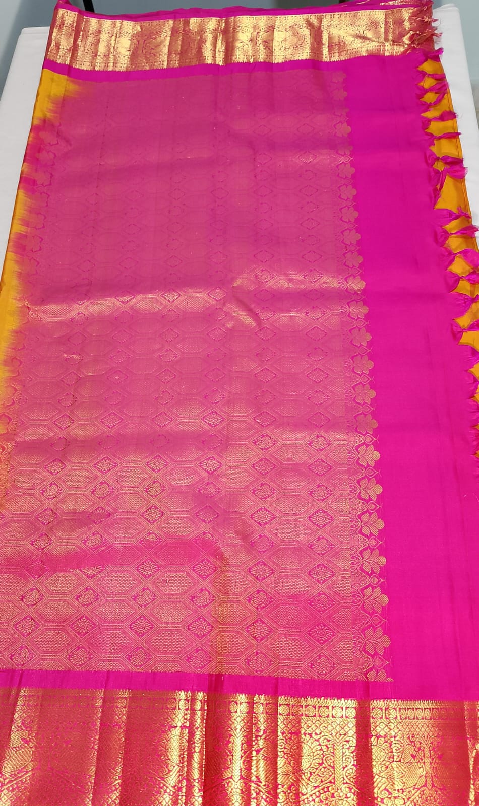 N1083:Ready To Ship Beautiful Pure Kanchipattu Saree With Stitched Maggam Work Blouse