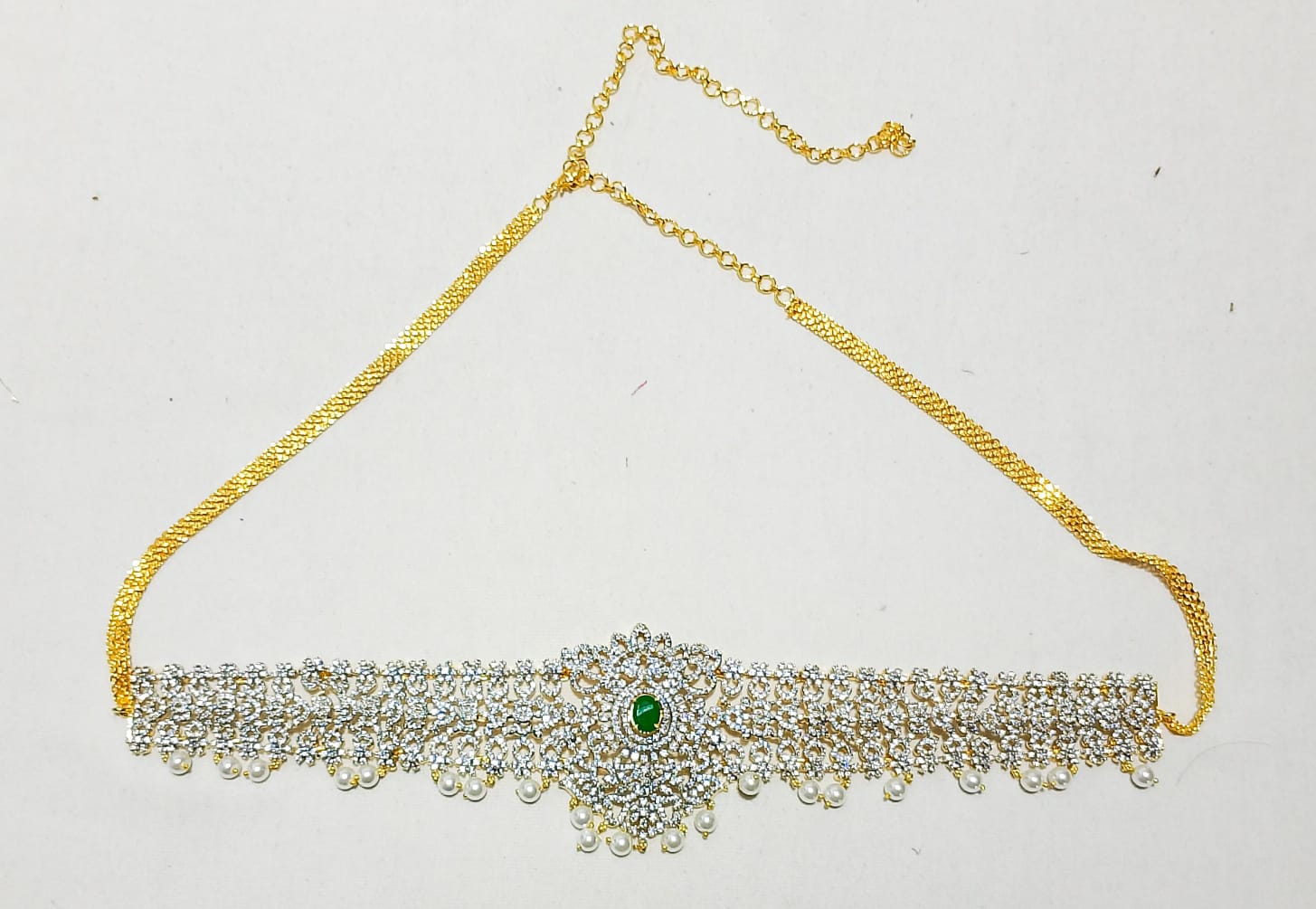 H67: Ready To Ship Beautiful Whait Stone Waist Belt