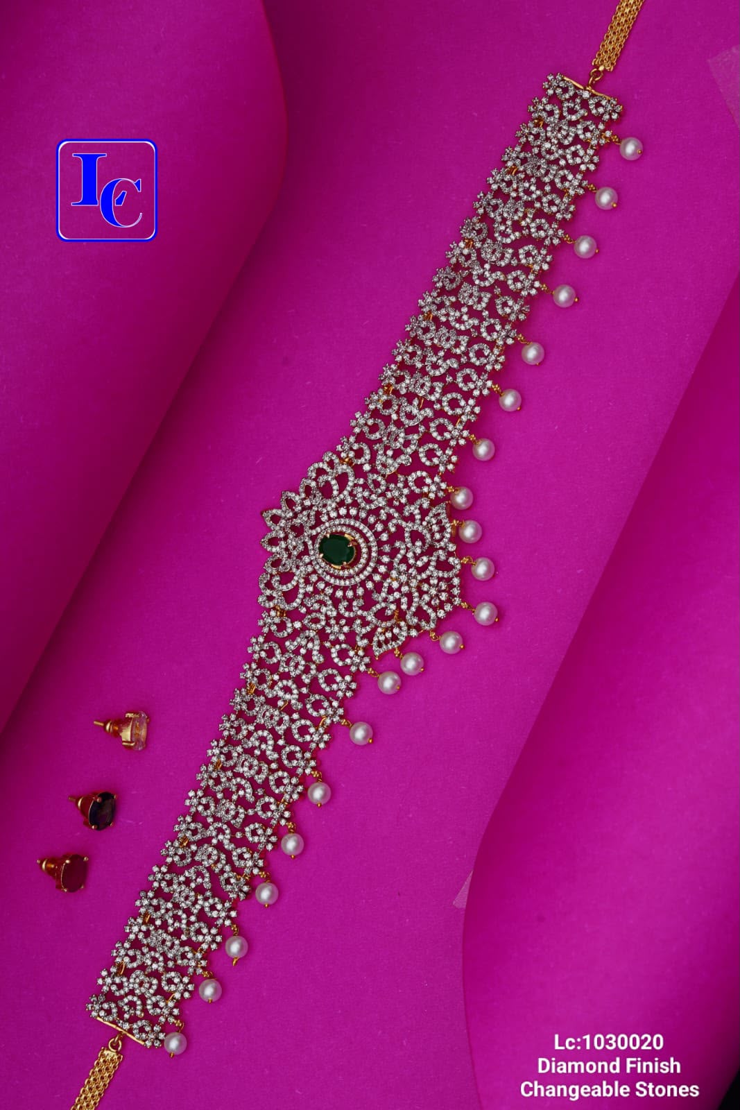 H67: Ready To Ship Beautiful Whait Stone Waist Belt