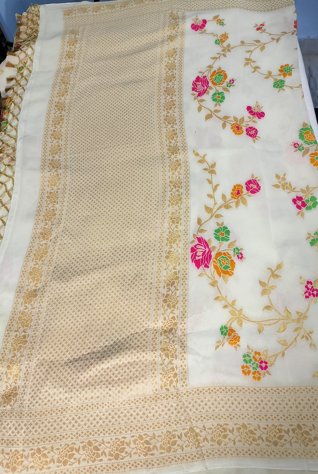 N1148: Ready To Ship Beautiful Pure Banarasi Kadhi Georgette Saree With Stitched Blouse N1148: Ready To Ship Beautiful Pure Banarasi Kadhi Georgette Saree With Stitched Blouse