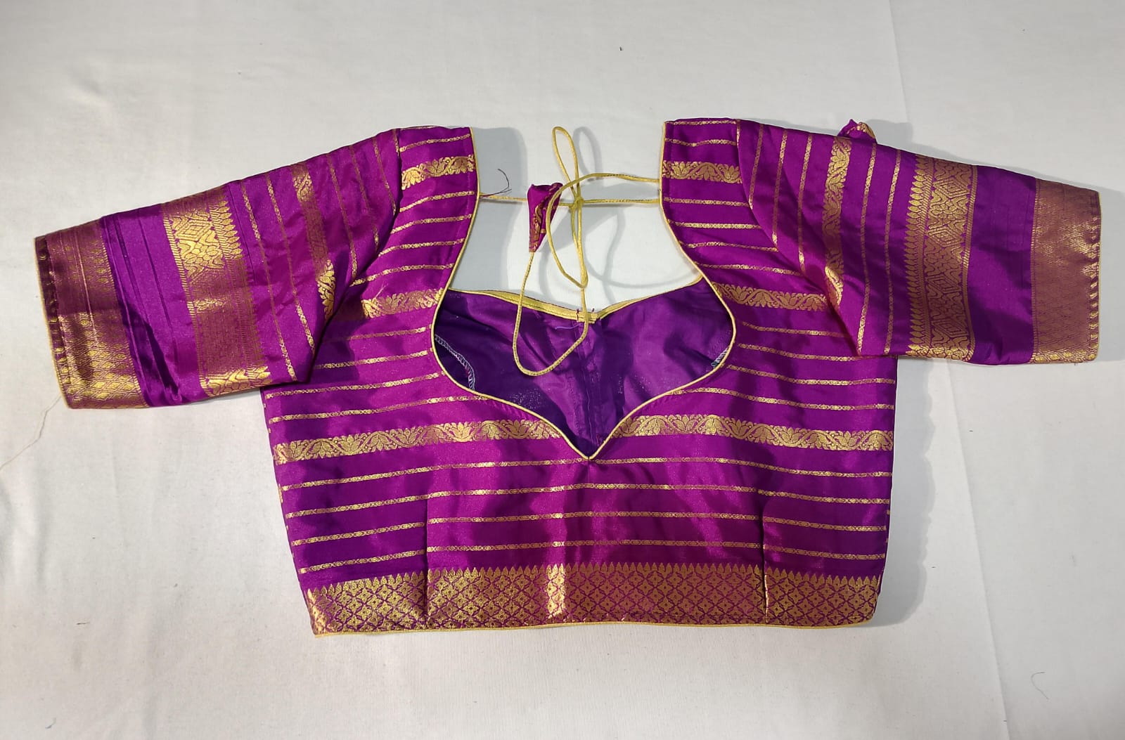 N1161: Ready To Ship Beautiful Mysore Crepe Silk Saree With Stitched Blouse