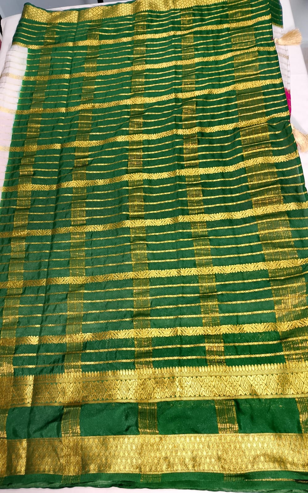 N1162: Ready To Ship Beautiful Mysore Crepe Silk Saree With Stitched Blouse N1162: Ready To Ship Beautiful Mysore Crepe Silk Saree With Stitched Blouse