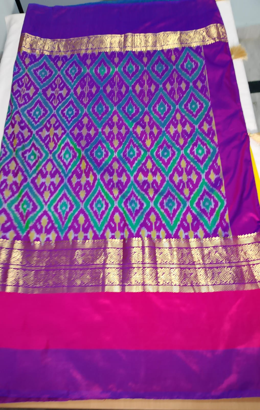 N1163: Ready To Ship Beautiful Ekkata Saree With Stitched Blouse N1163: Ready To Ship Beautiful Ekkata Saree With Stitched Blouse